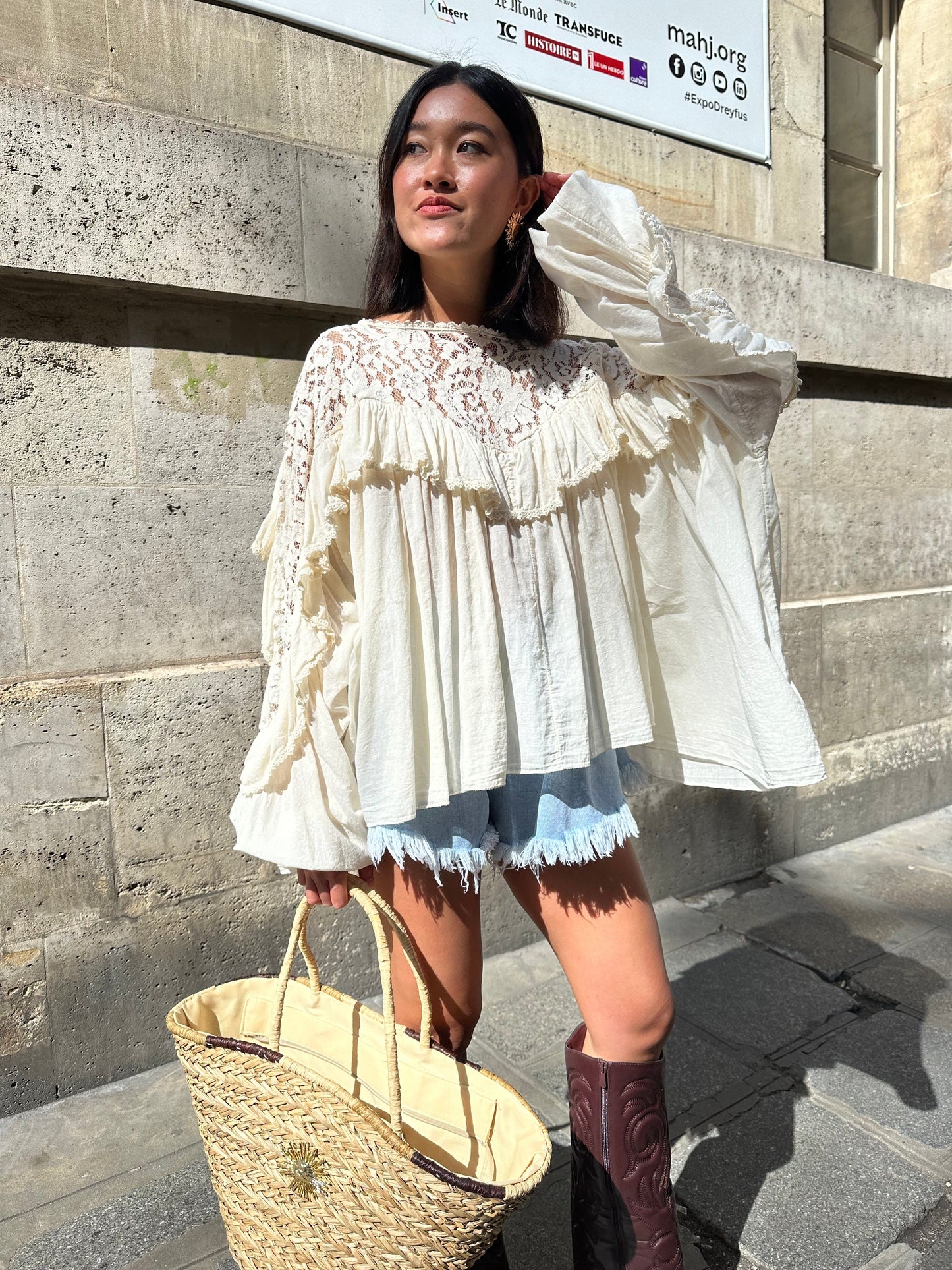 Maurice paris Top Blouse SIERRA crème