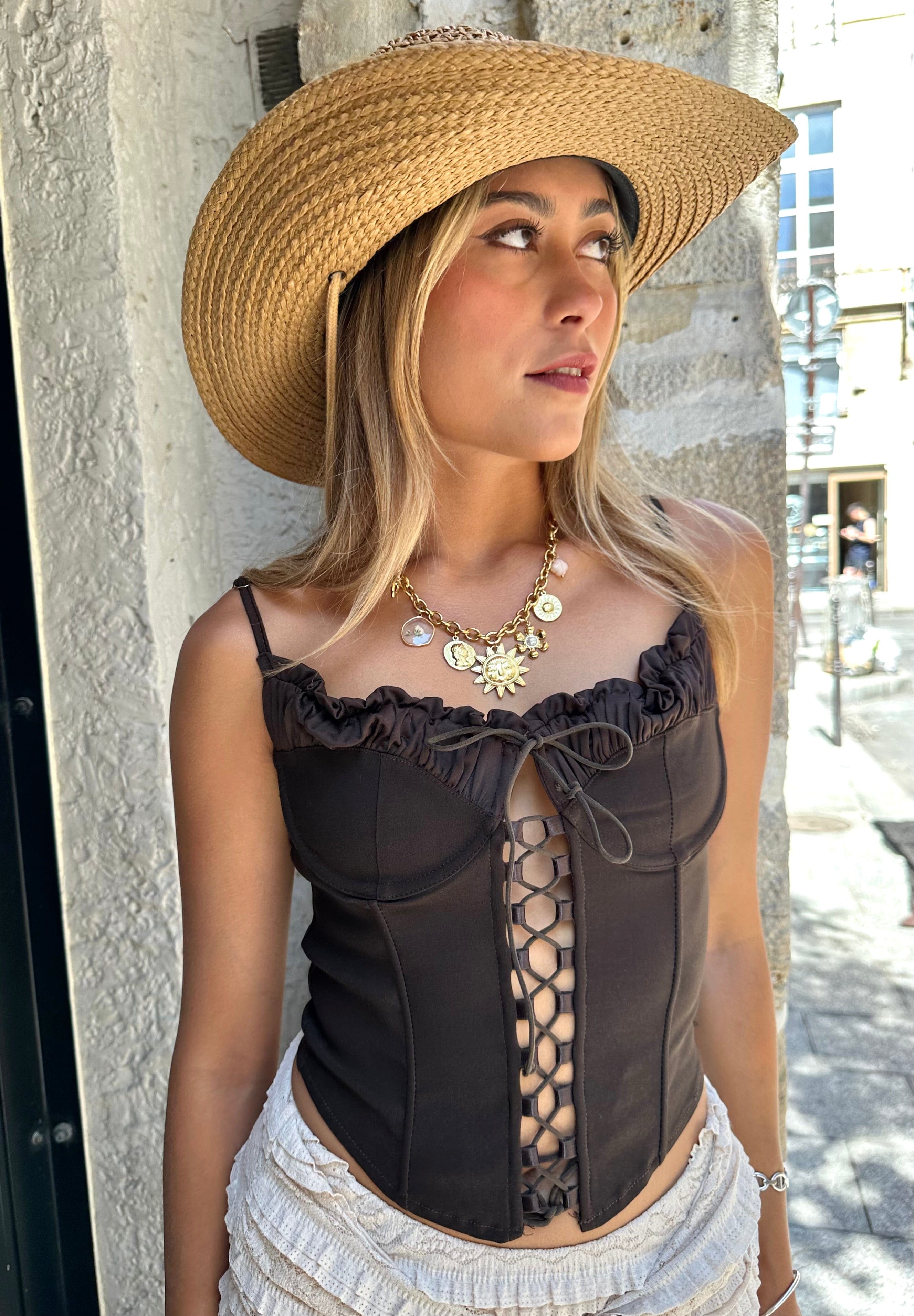 Maurice paris Top Bustier PRETTY choco