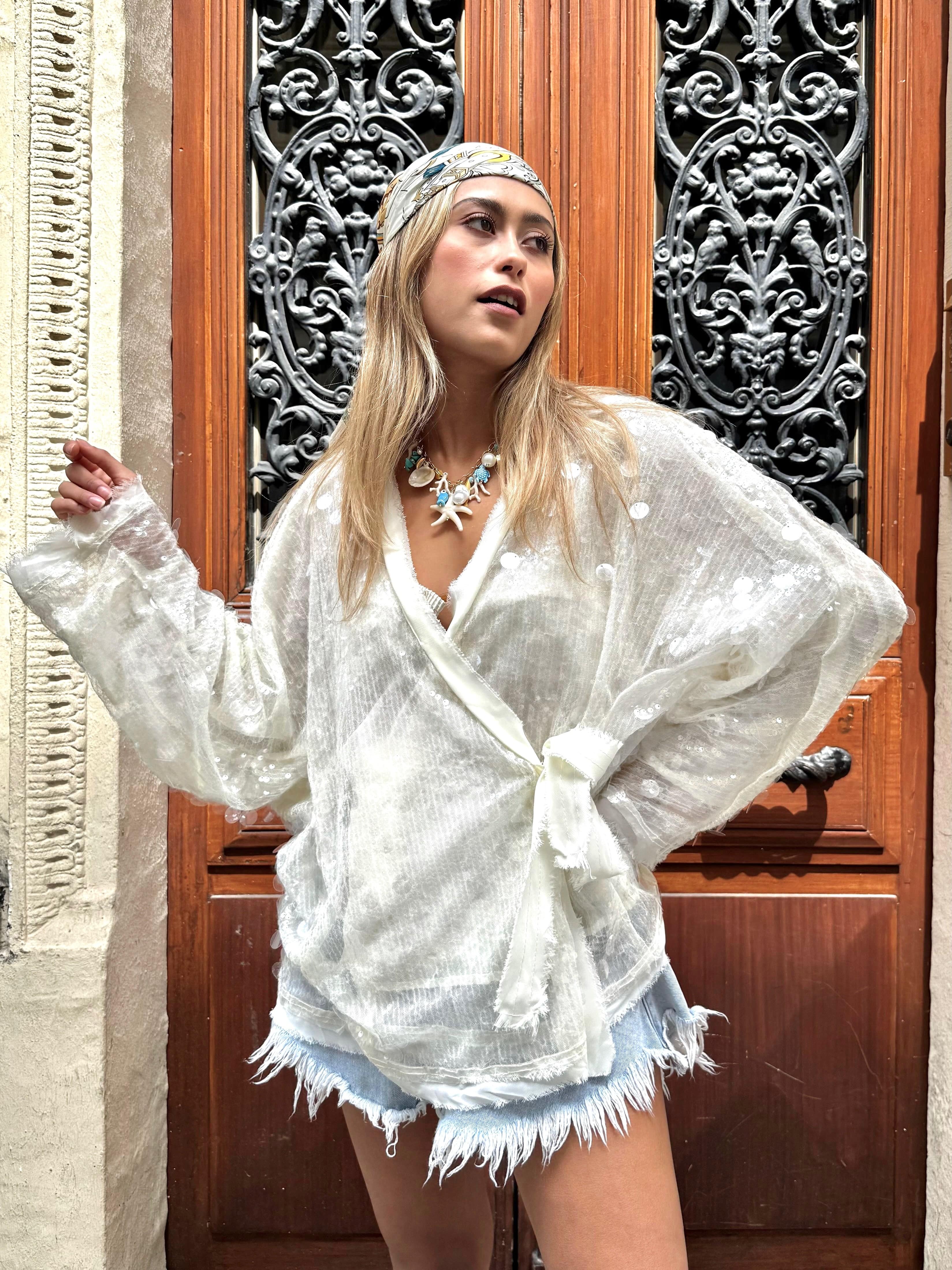 Maurice paris Veste Kimono crème