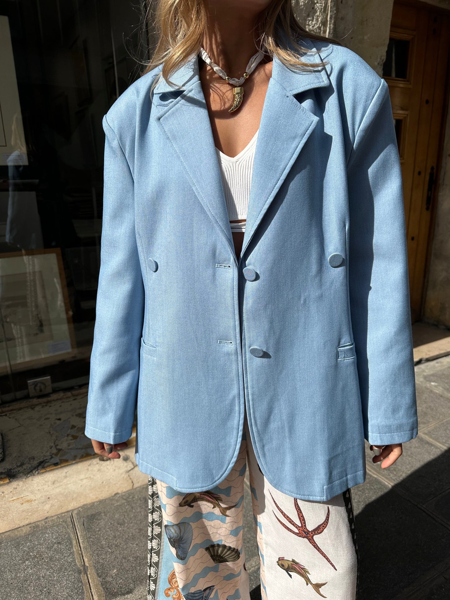 Maurice paris Veste Taille unique Robe/Blazer CIEL 100% Coton