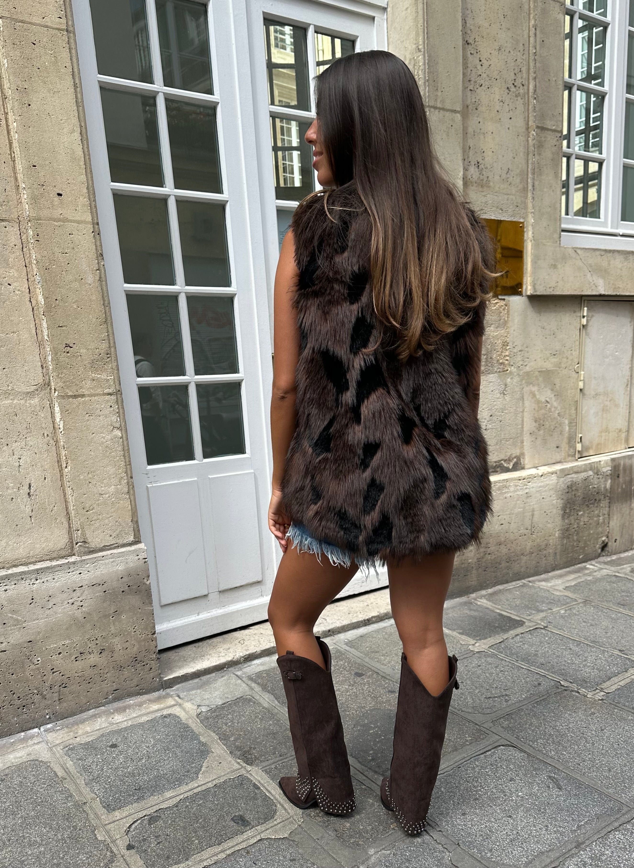 Maurice paris Veste Veste fourrure STORMY marron