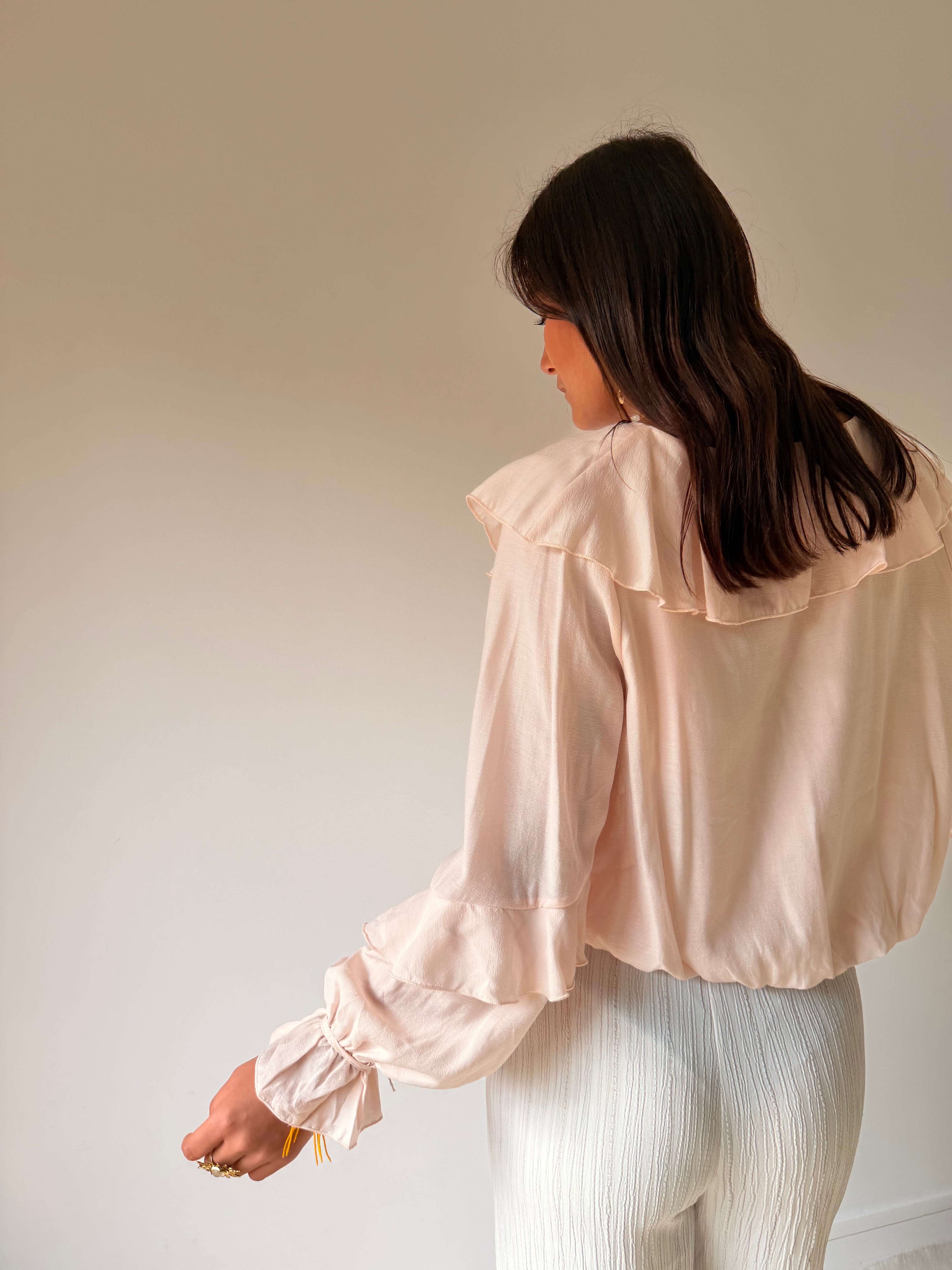 Elly White Chemise Blouse VIRGINIE rose