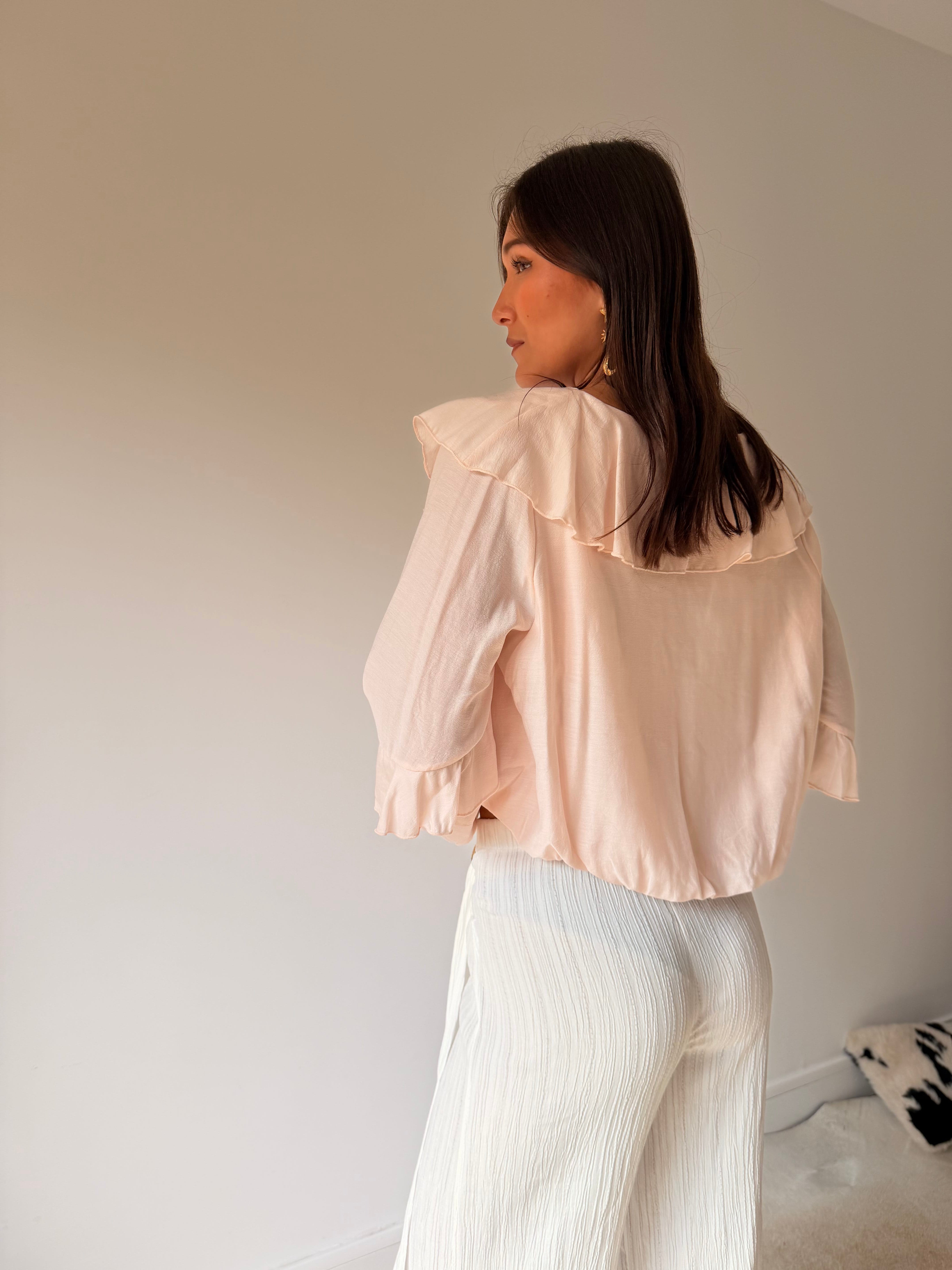 Elly White Chemise Blouse VIRGINIE rose
