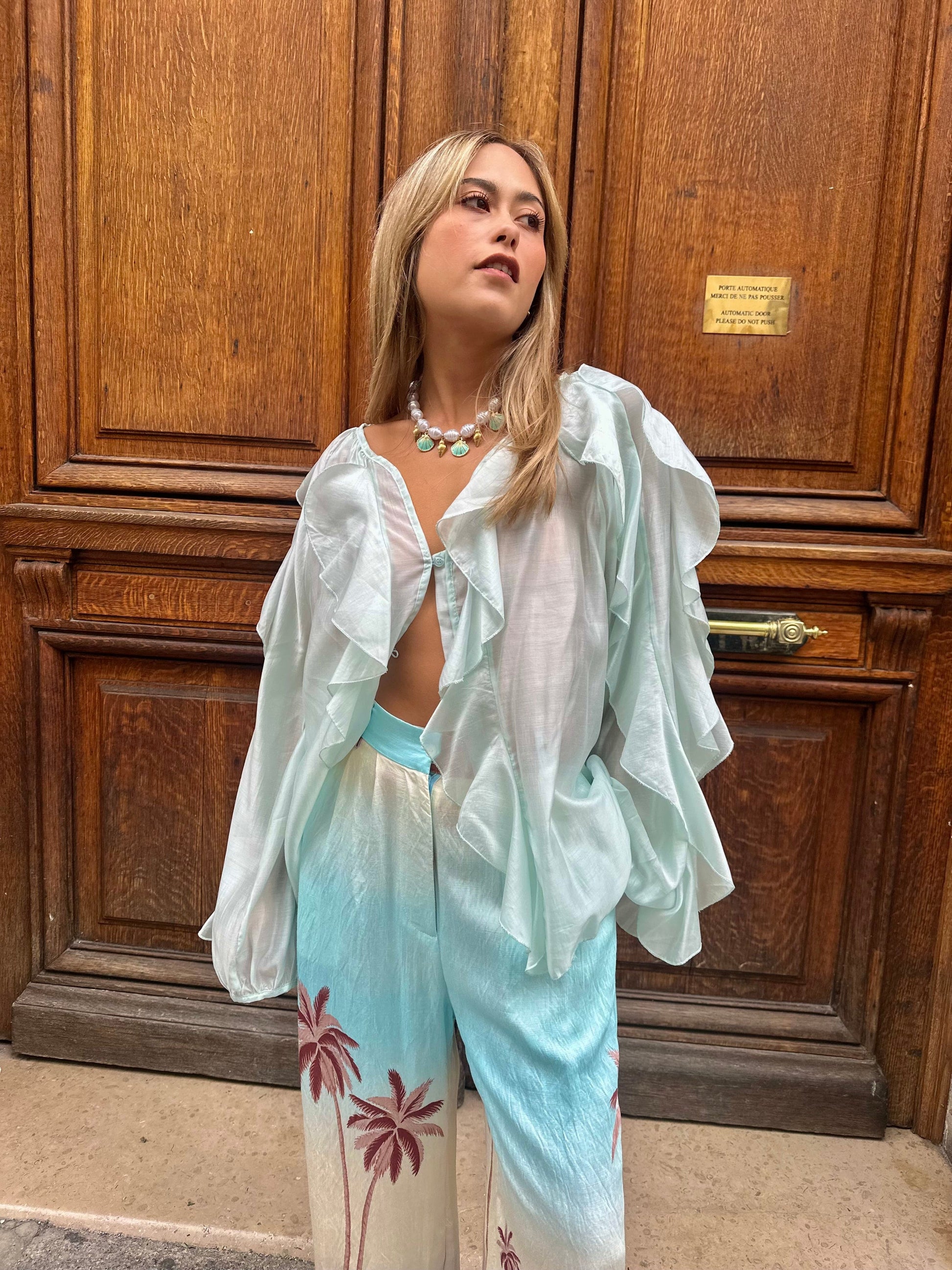 Maurice paris Chemise Blouse BOHEMIA vert d’eau
