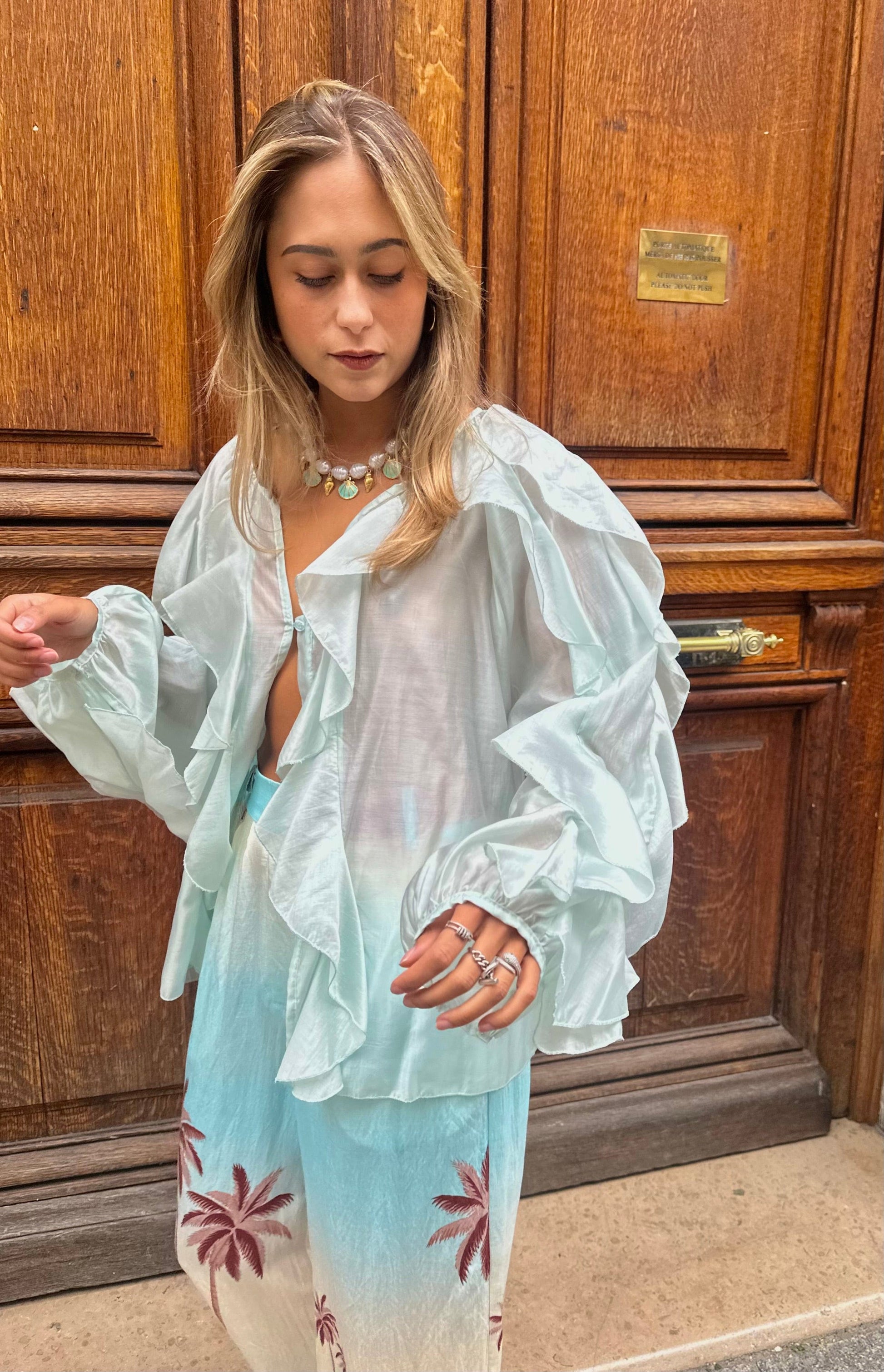 Maurice paris Chemise Blouse BOHEMIA vert d’eau