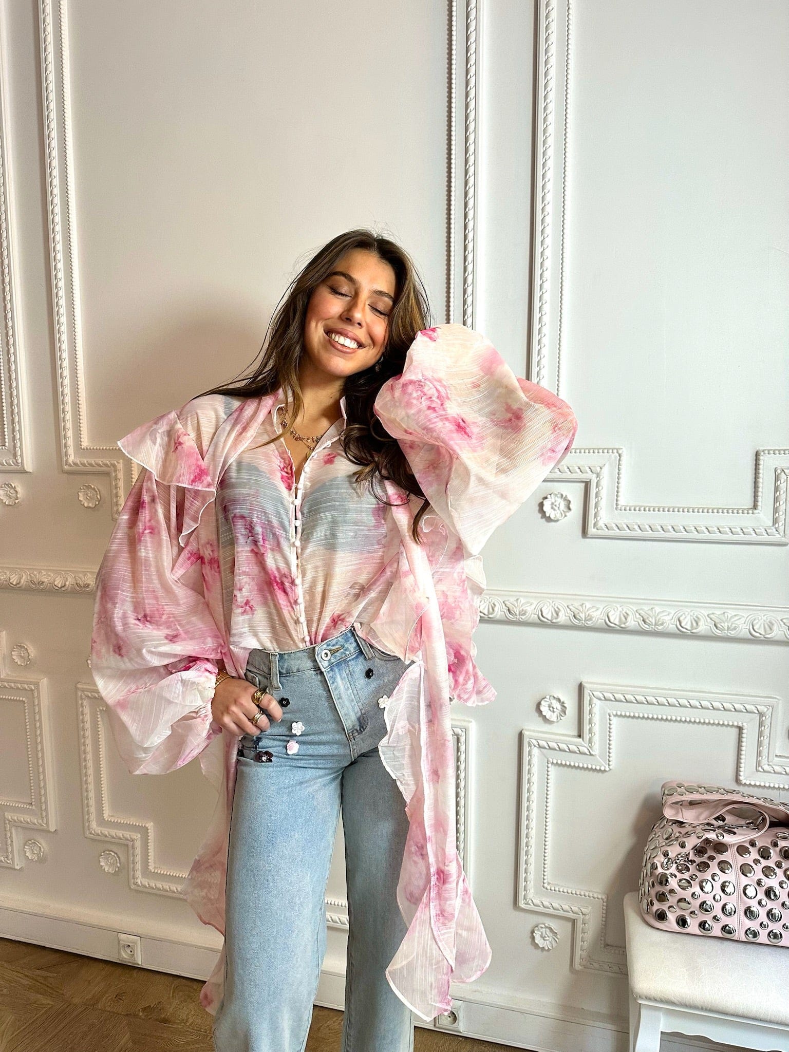 Maurice paris Chemise Blouse GARDEN rose