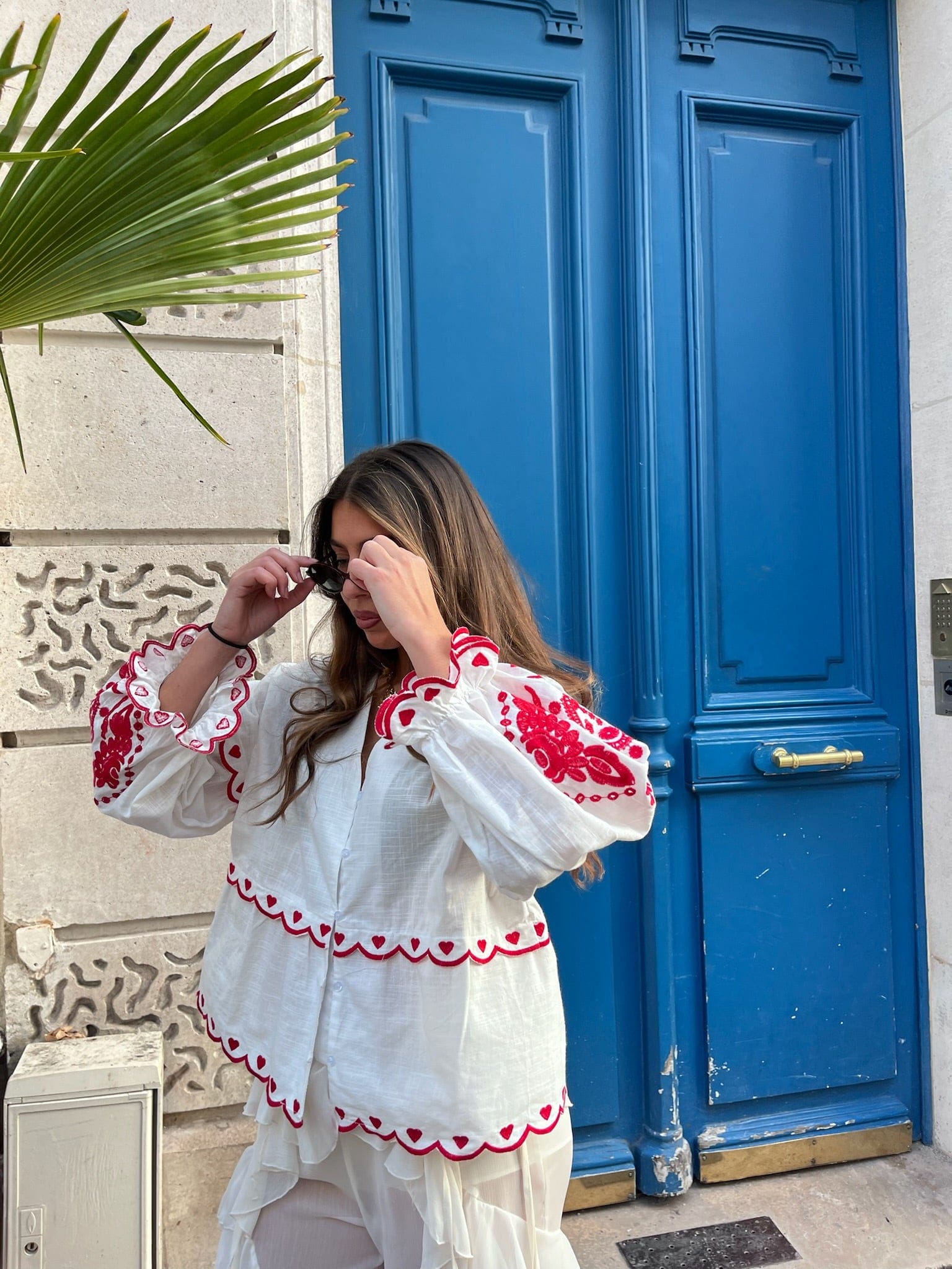 Maurice paris Chemise Blouse POUPÉE rouge