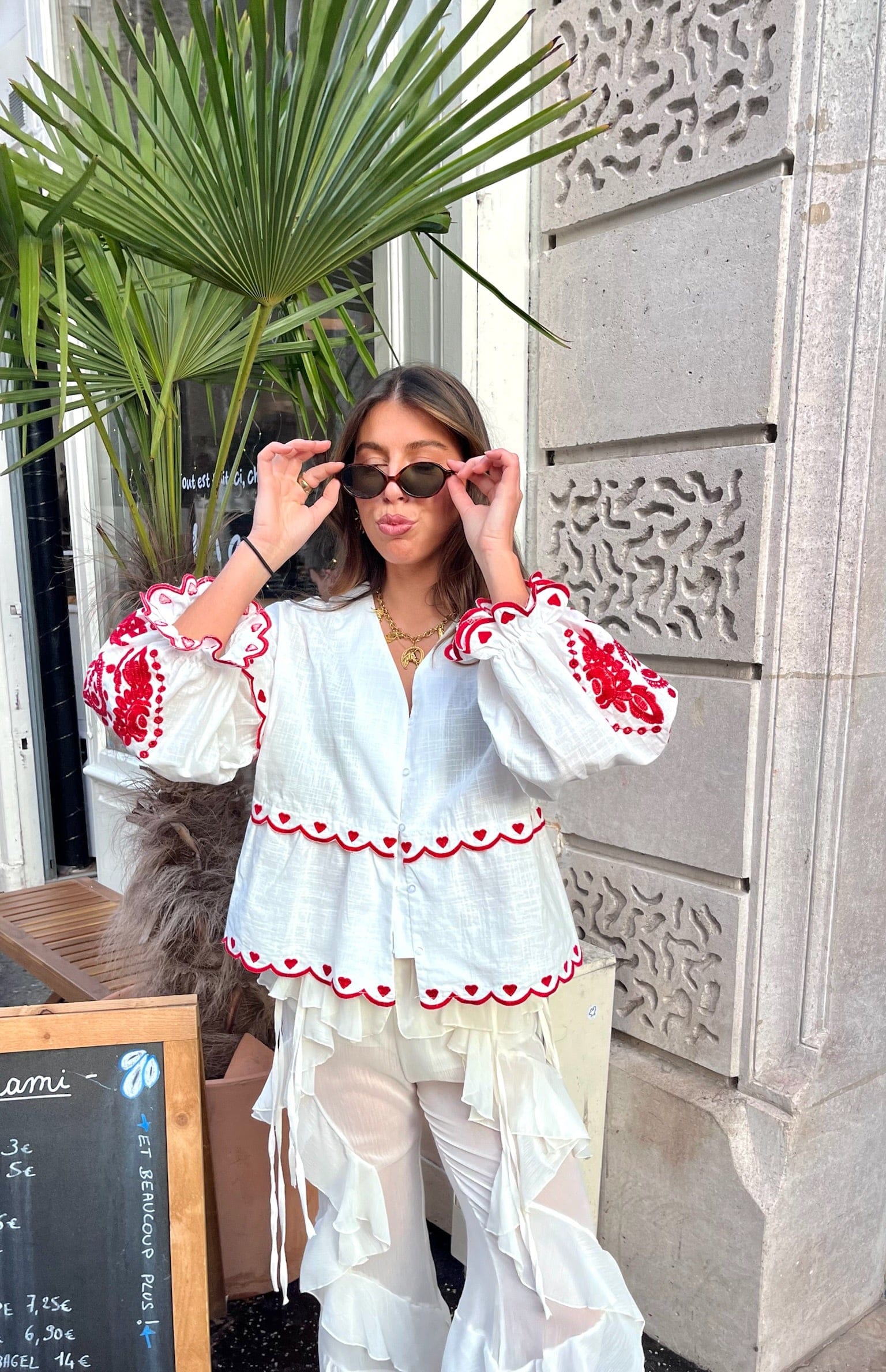 Maurice paris Chemise Blouse POUPÉE rouge