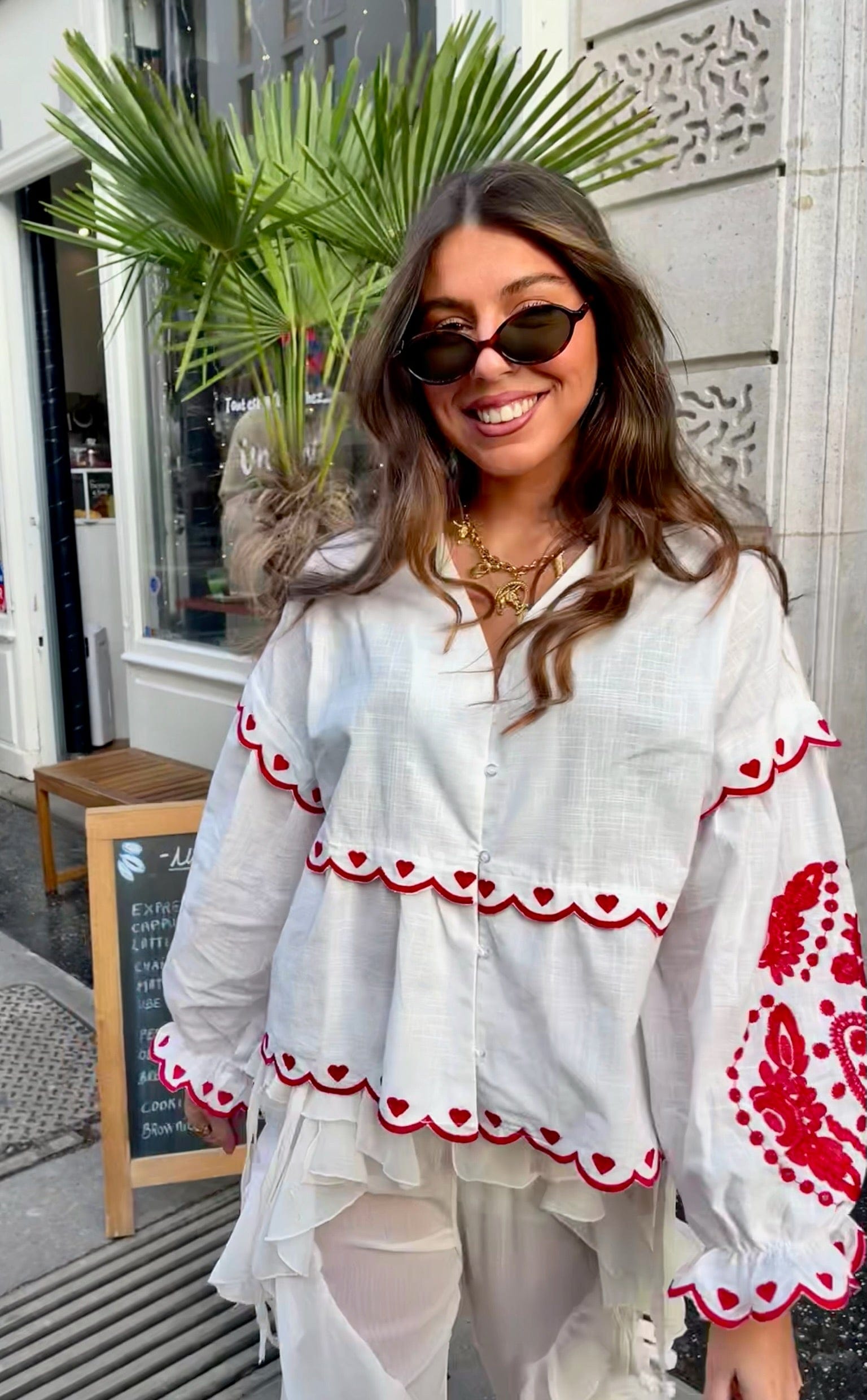 Maurice paris Chemise Blouse POUPÉE rouge