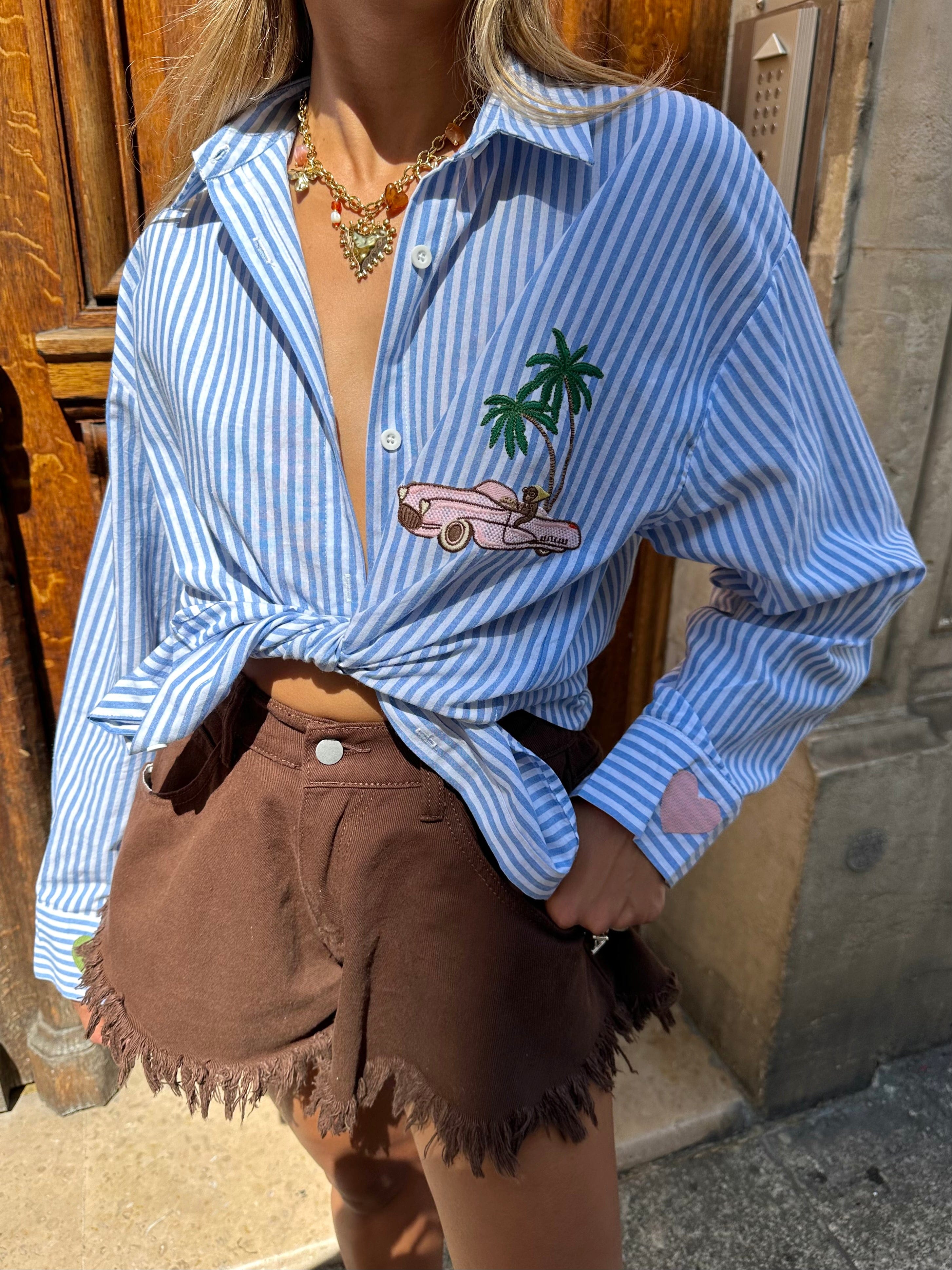 Maurice paris Chemise Chemise BEVERLYHILLS bleu