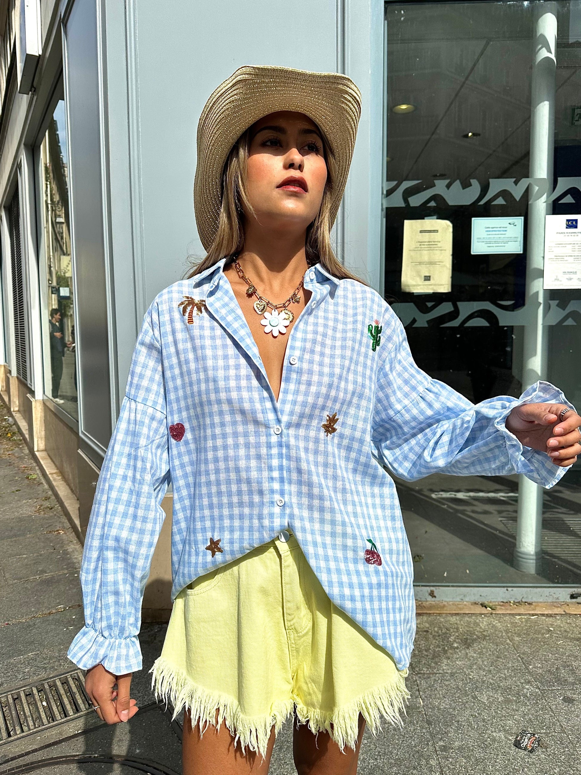 Maurice paris Chemise Chemise COUNTRY bleu