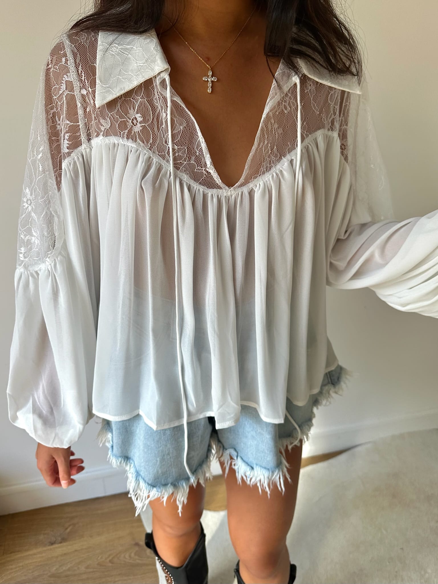 Maurice Paris Chemise Chemise SWEETY blanche