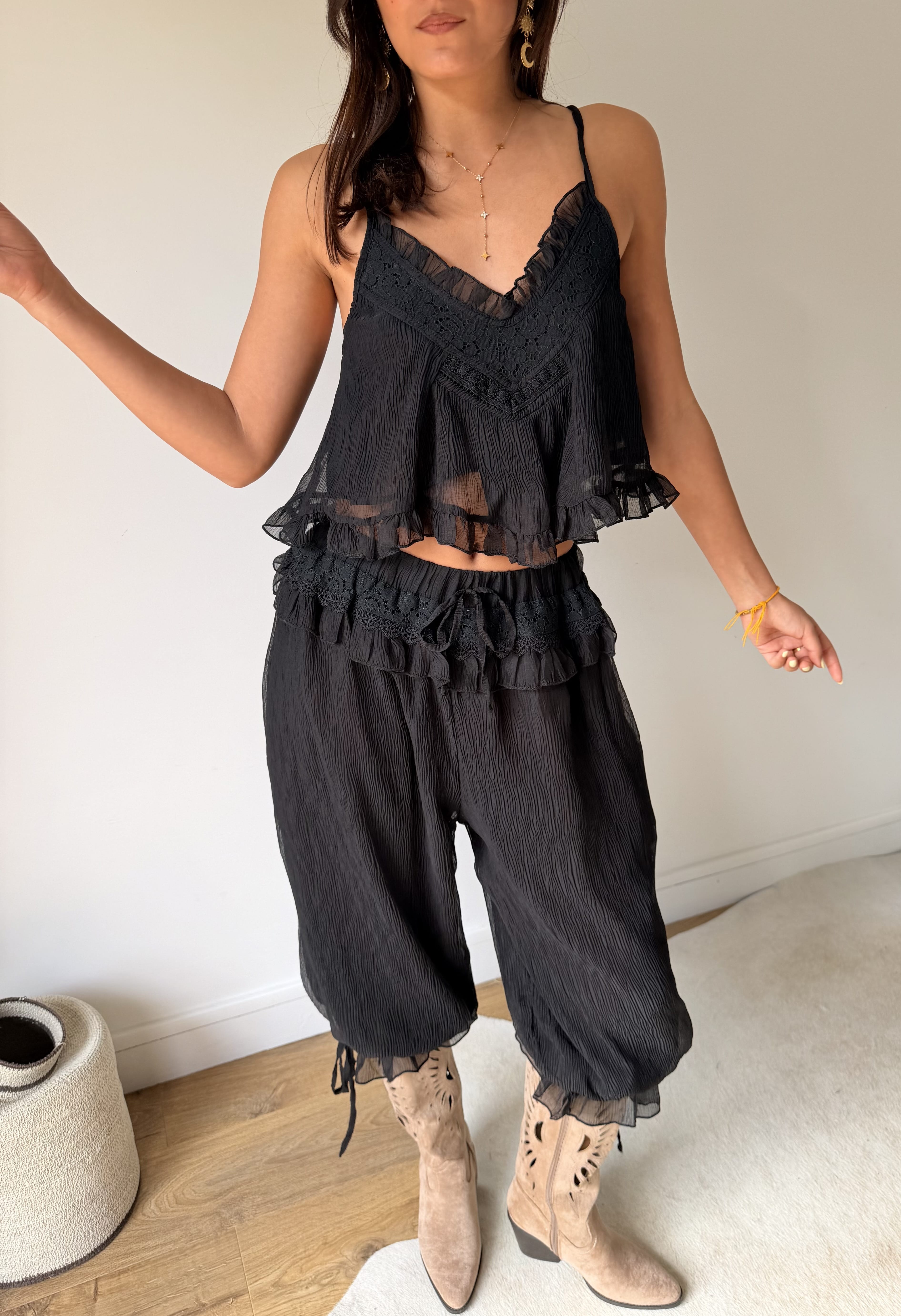 Maurice paris Chemise Ensemble CLARA noir