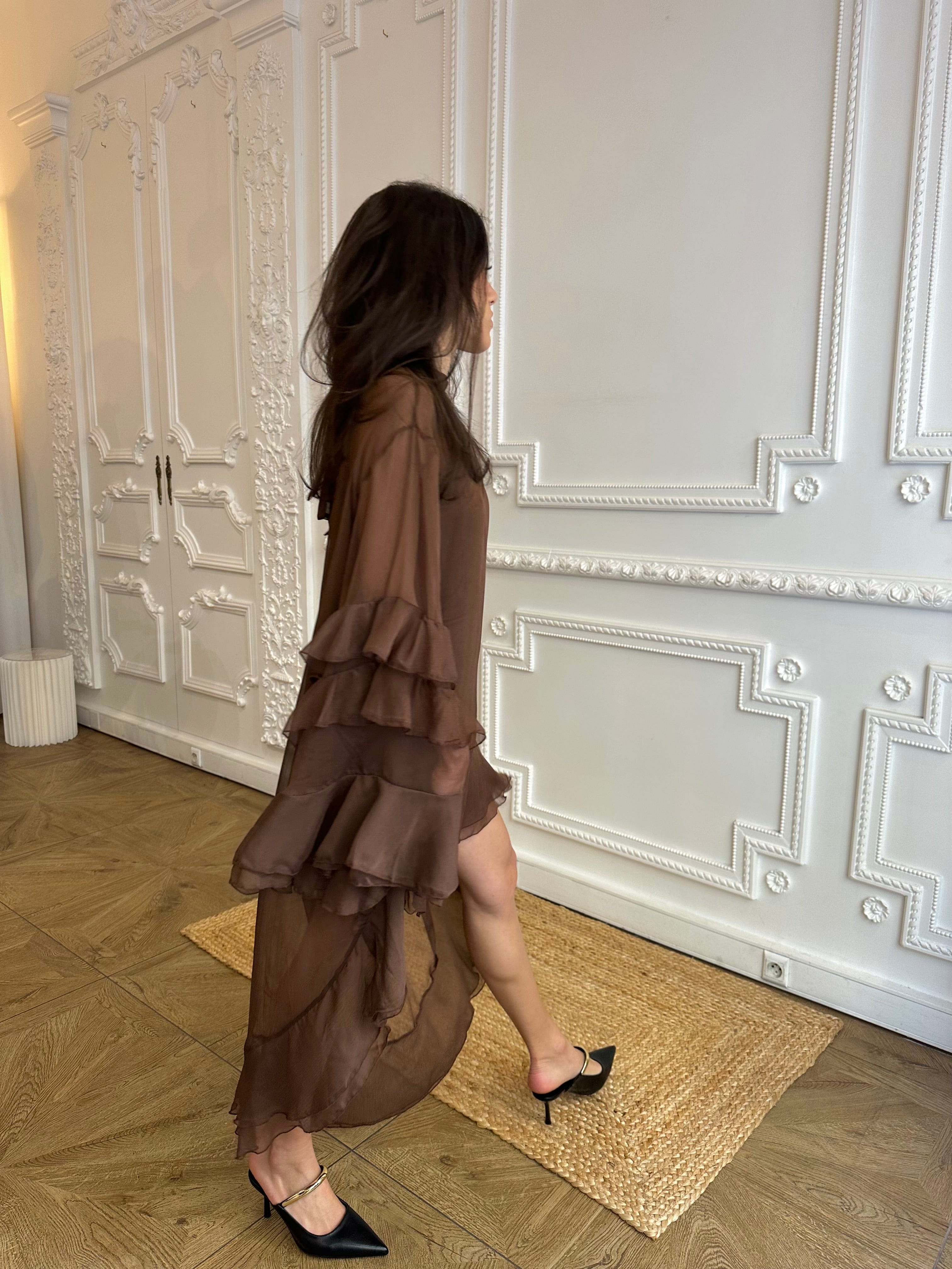 Maurice paris Chemise Robe GALA chocolat