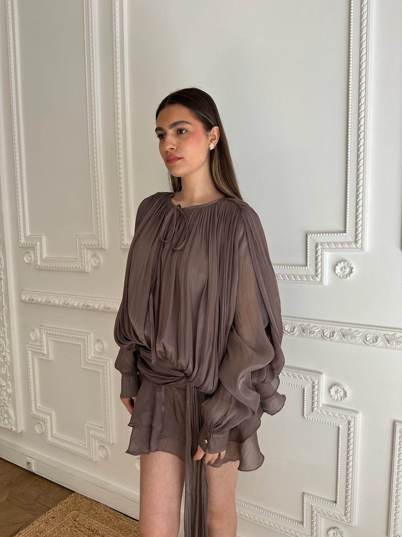 Maurice paris Chemise Robe IDYLLE moka