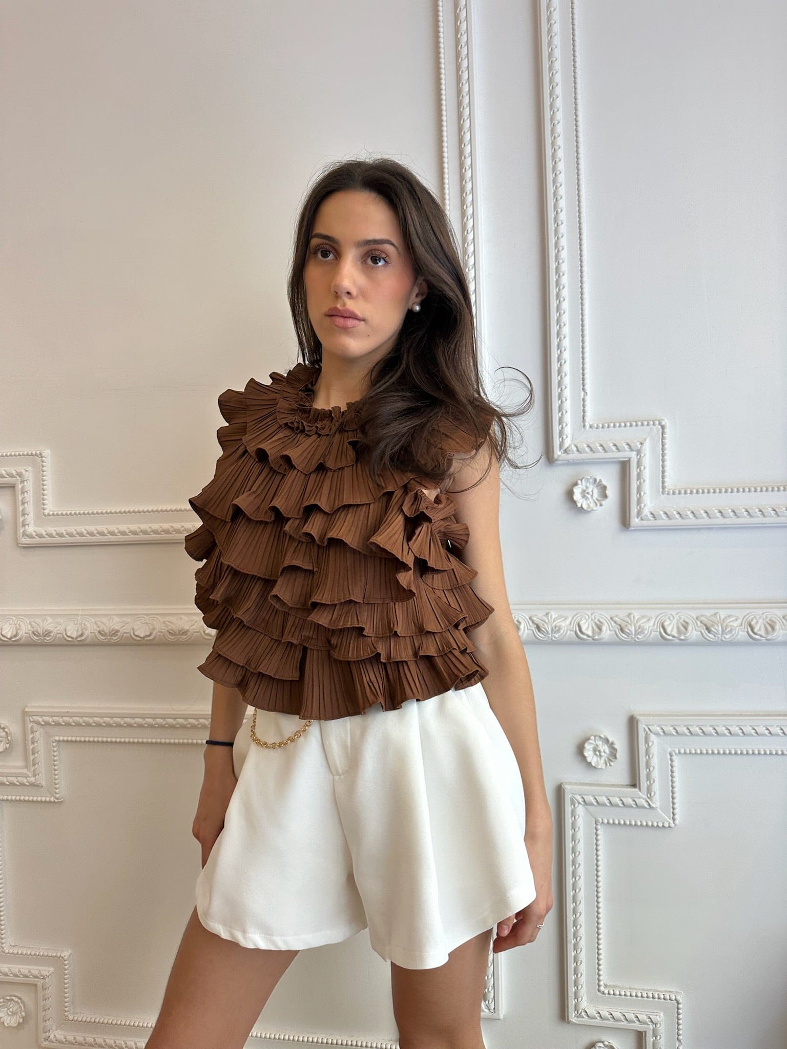 Maurice paris Chemise Top VOLANT