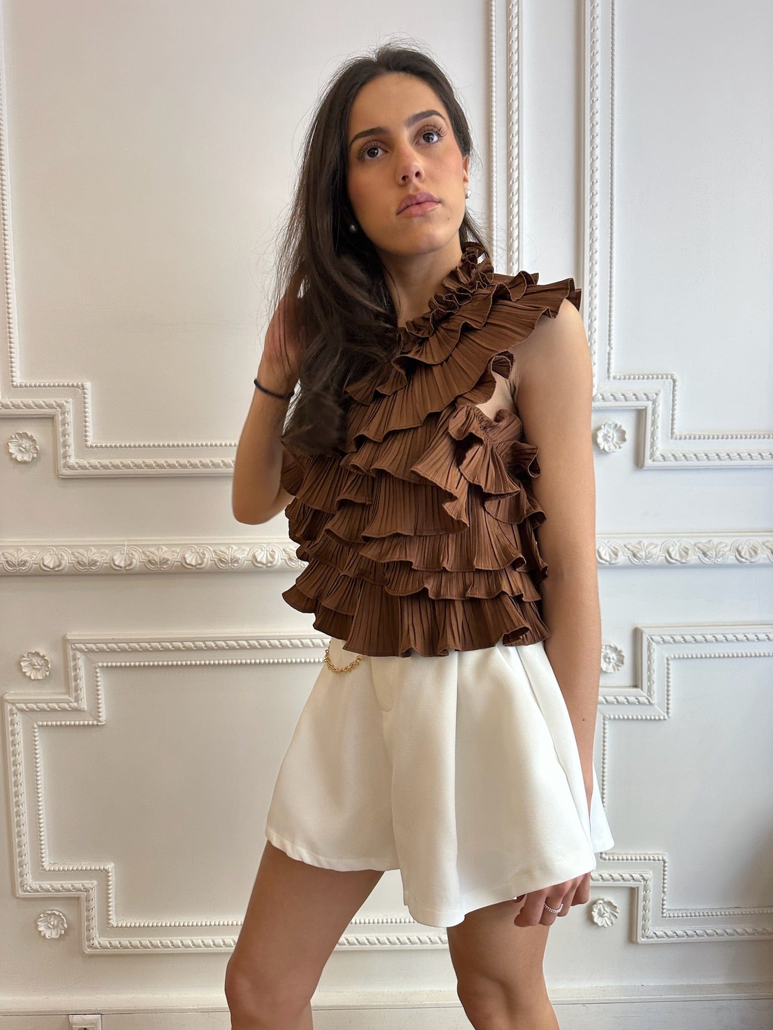 Maurice paris Chemise Top VOLANT