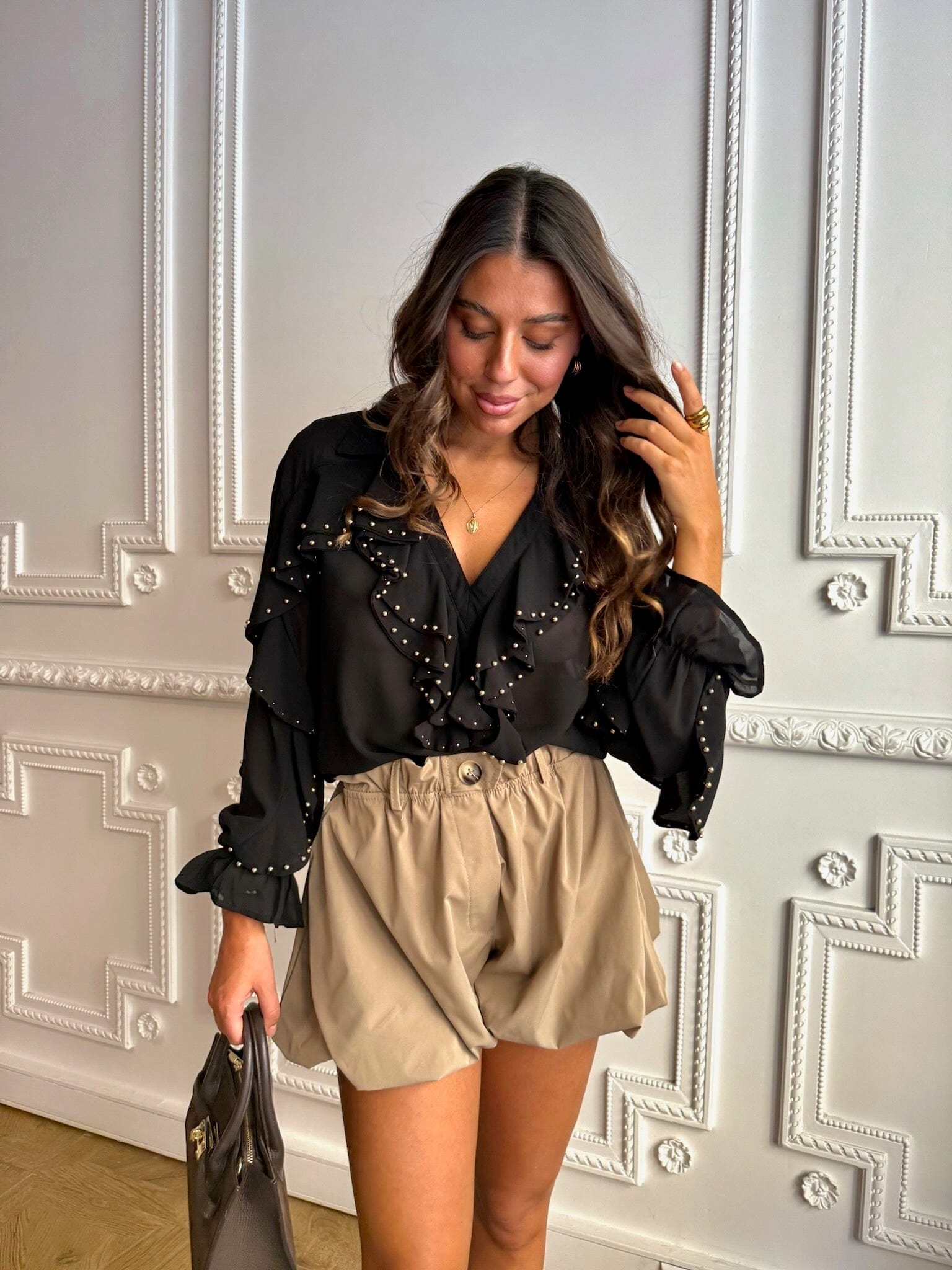 Maurice paris Chemise TU Tunique QUEENS noire