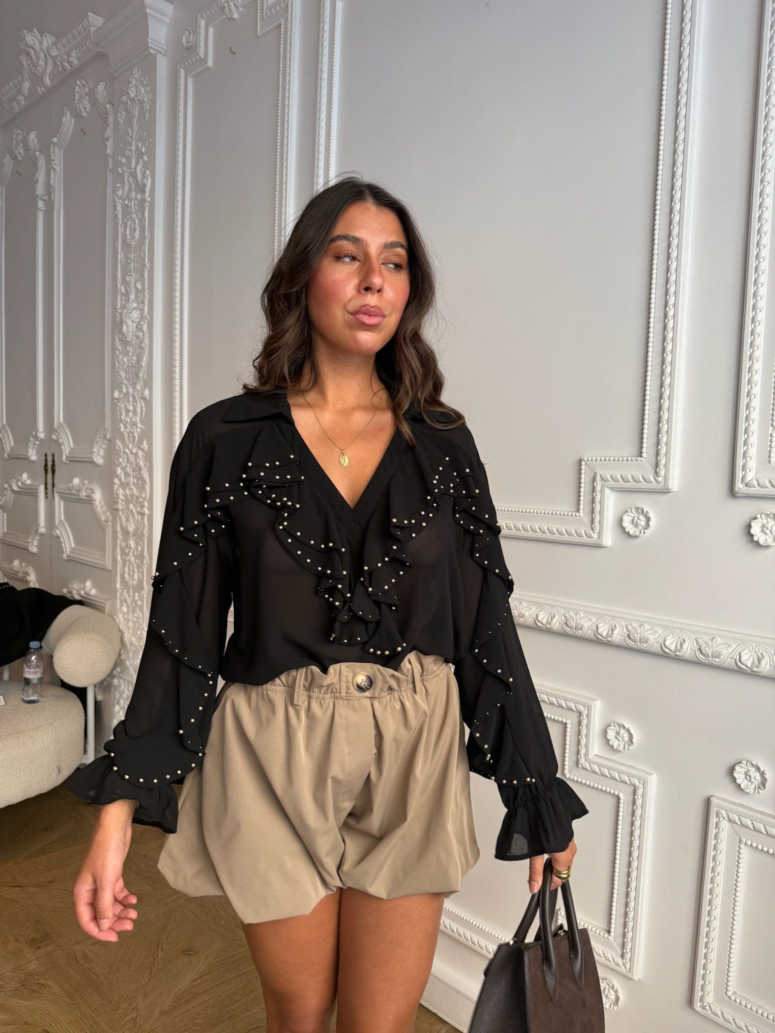 Maurice paris Chemise TU Tunique QUEENS noire