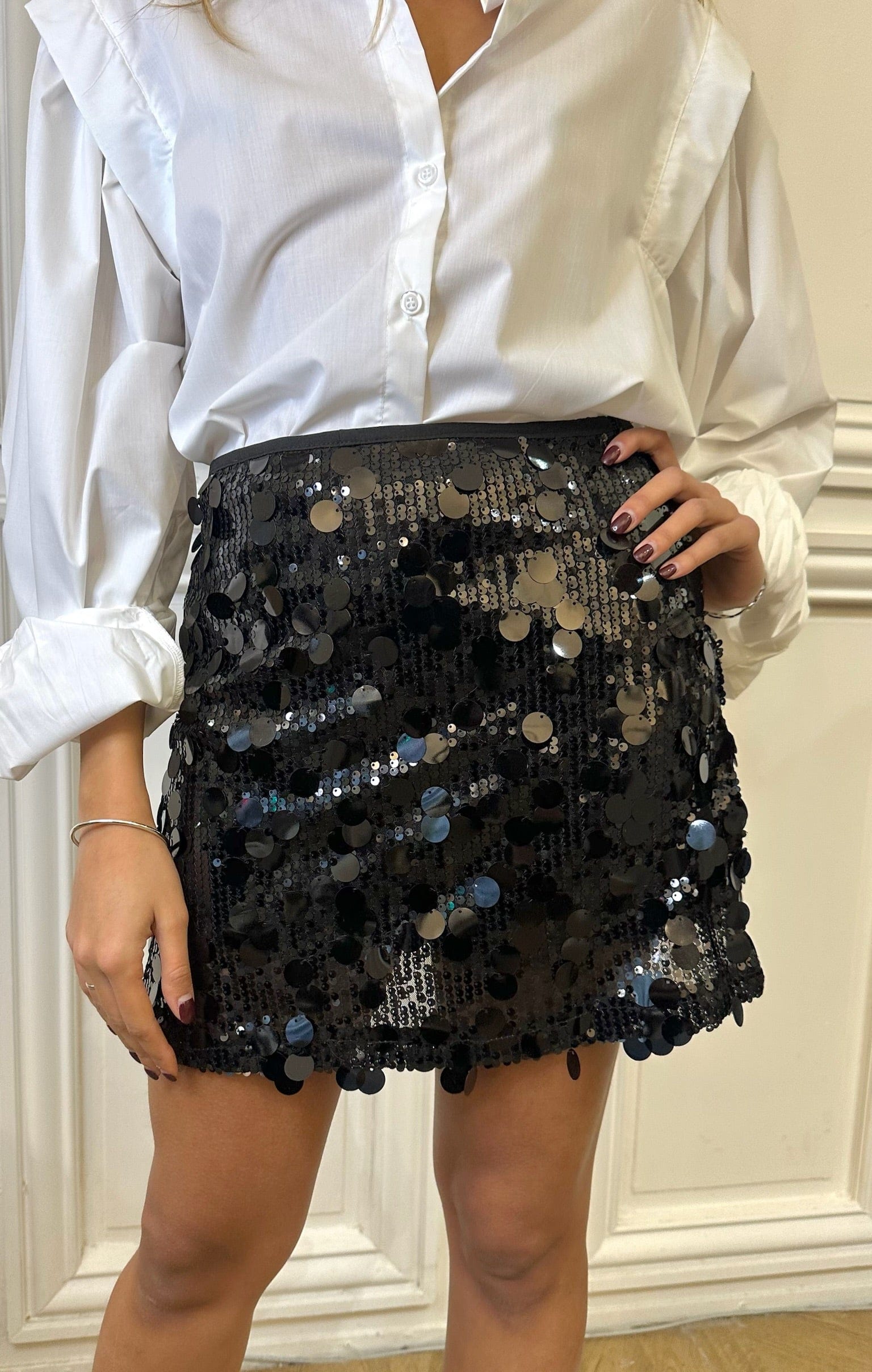 Maurice paris Jupe Jupe GLITTER noire