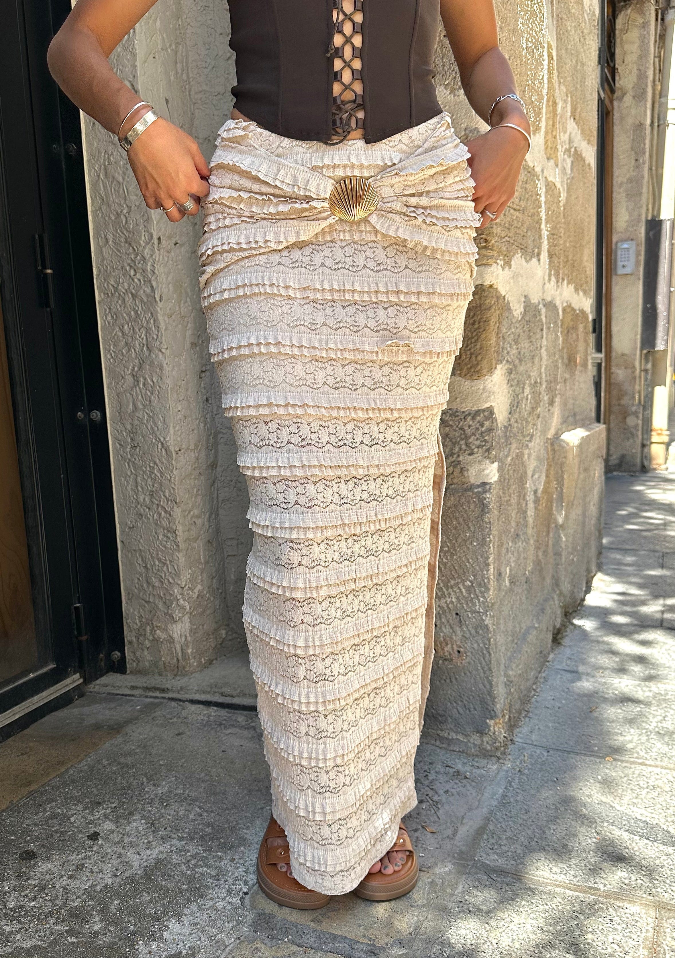Maurice paris Jupe Jupe MERMADE beige