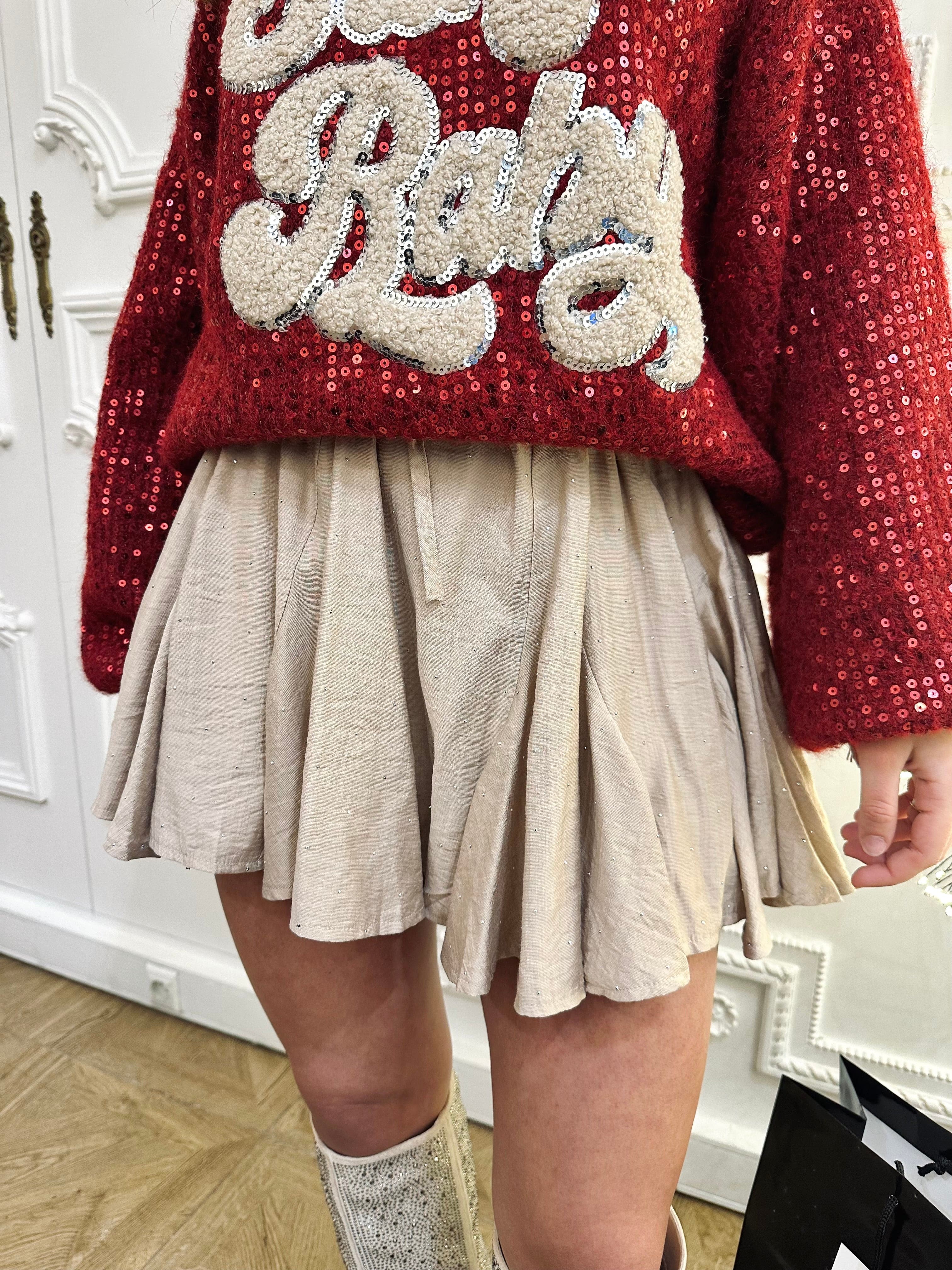 Maurice paris Jupe Jupe SANTA beige à strass