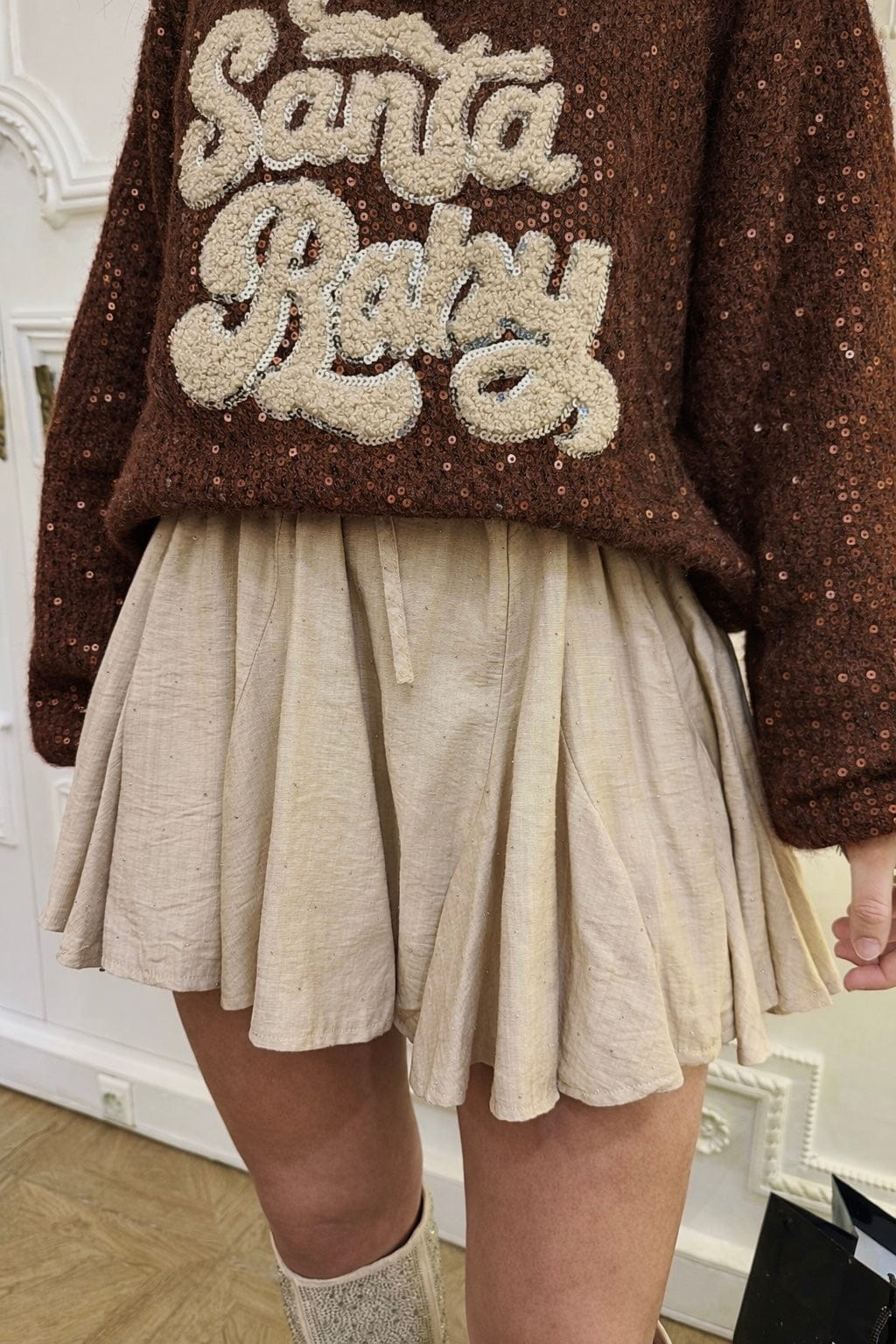 Maurice paris Jupe Jupe SANTA beige à strass