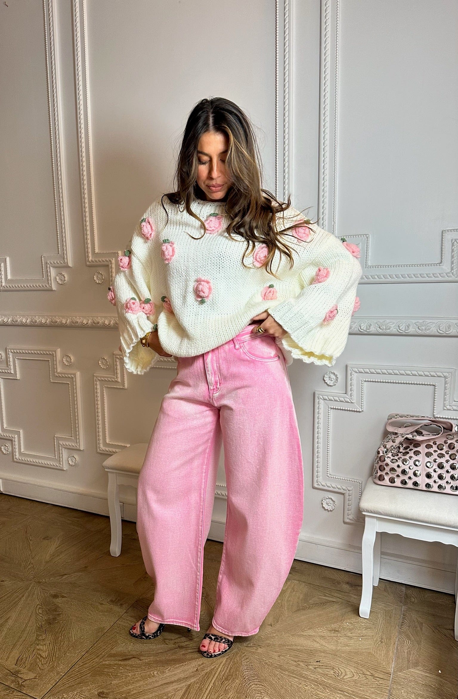 Maurice paris Pantalon Jean BALLOON pink