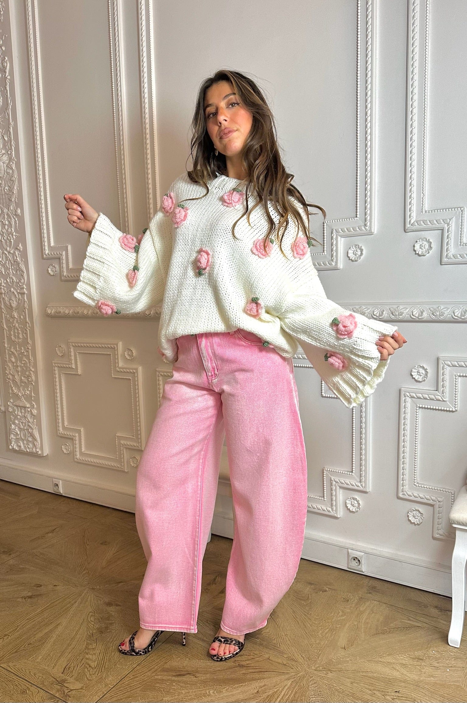 Maurice paris Pantalon Jean BALLOON pink