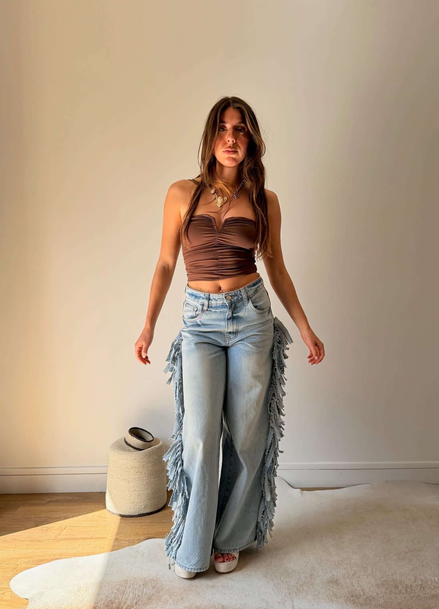 Maurice paris Pantalon Jean FRINGES
