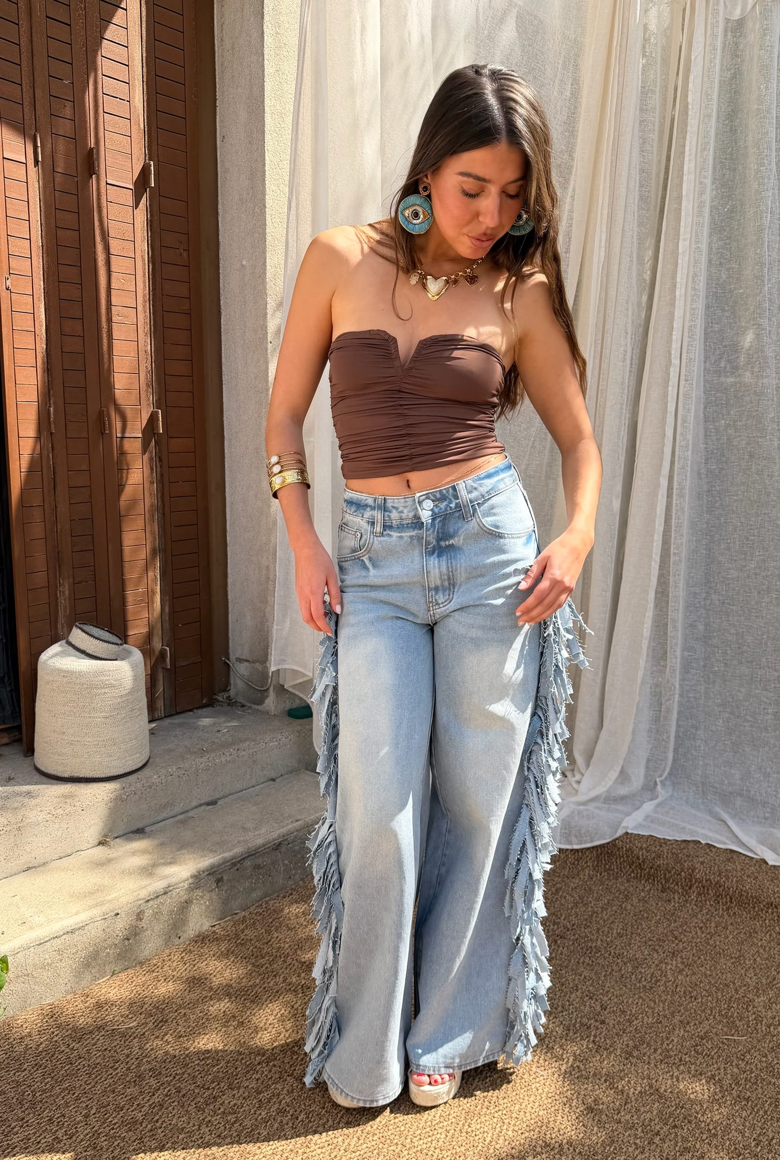 Maurice paris Pantalon Jean FRINGES
