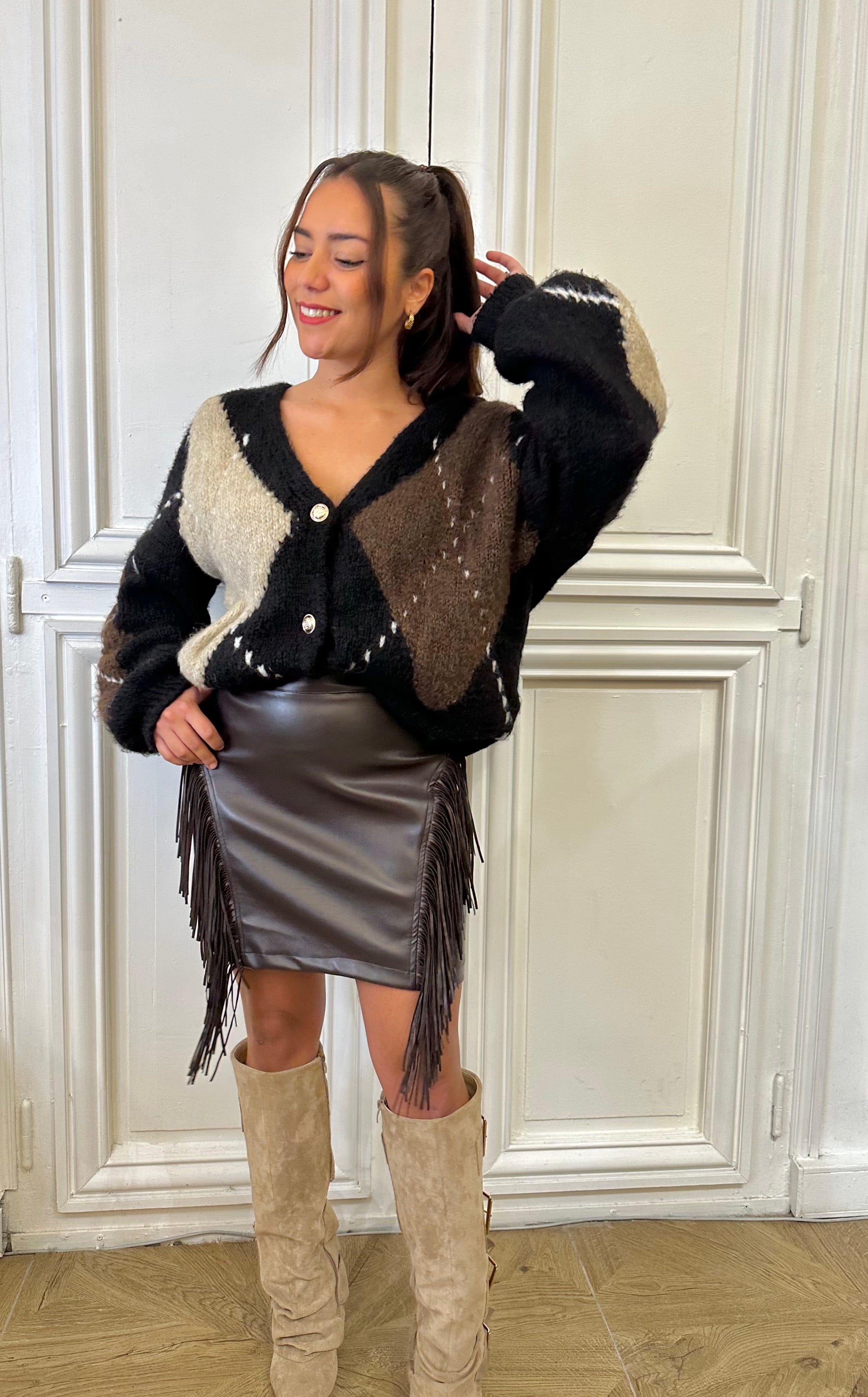 Maurice paris Pull Gilet HIGHSCHOOL noir