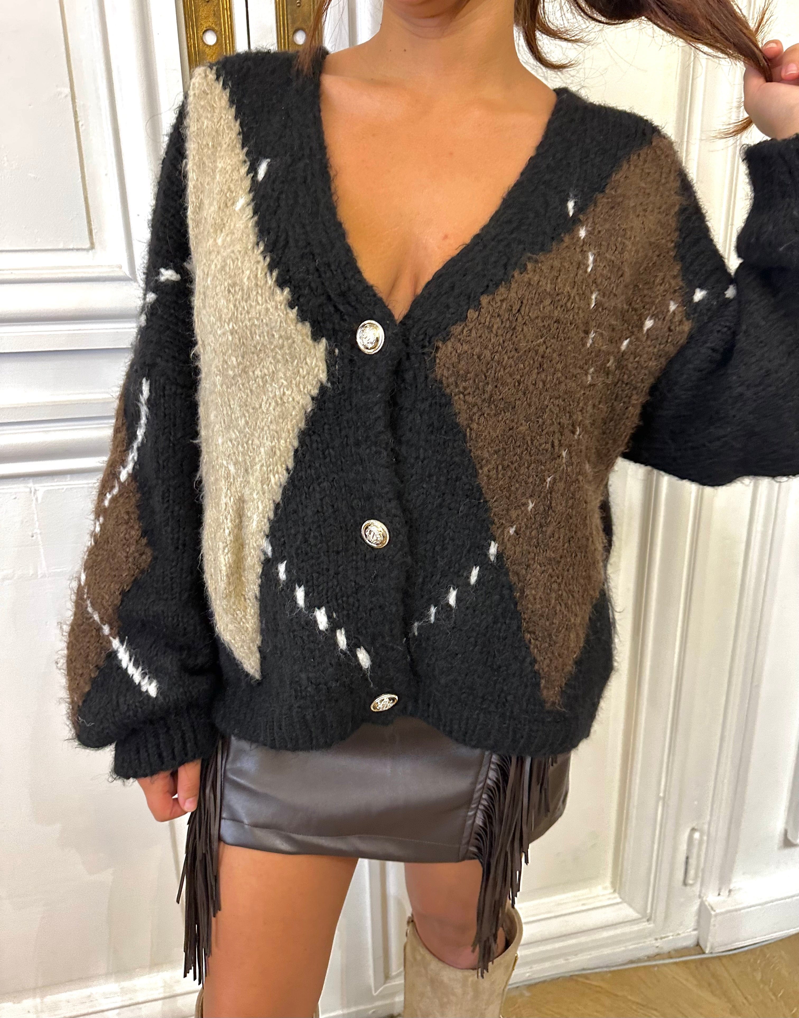 Maurice paris Pull Gilet HIGHSCHOOL noir