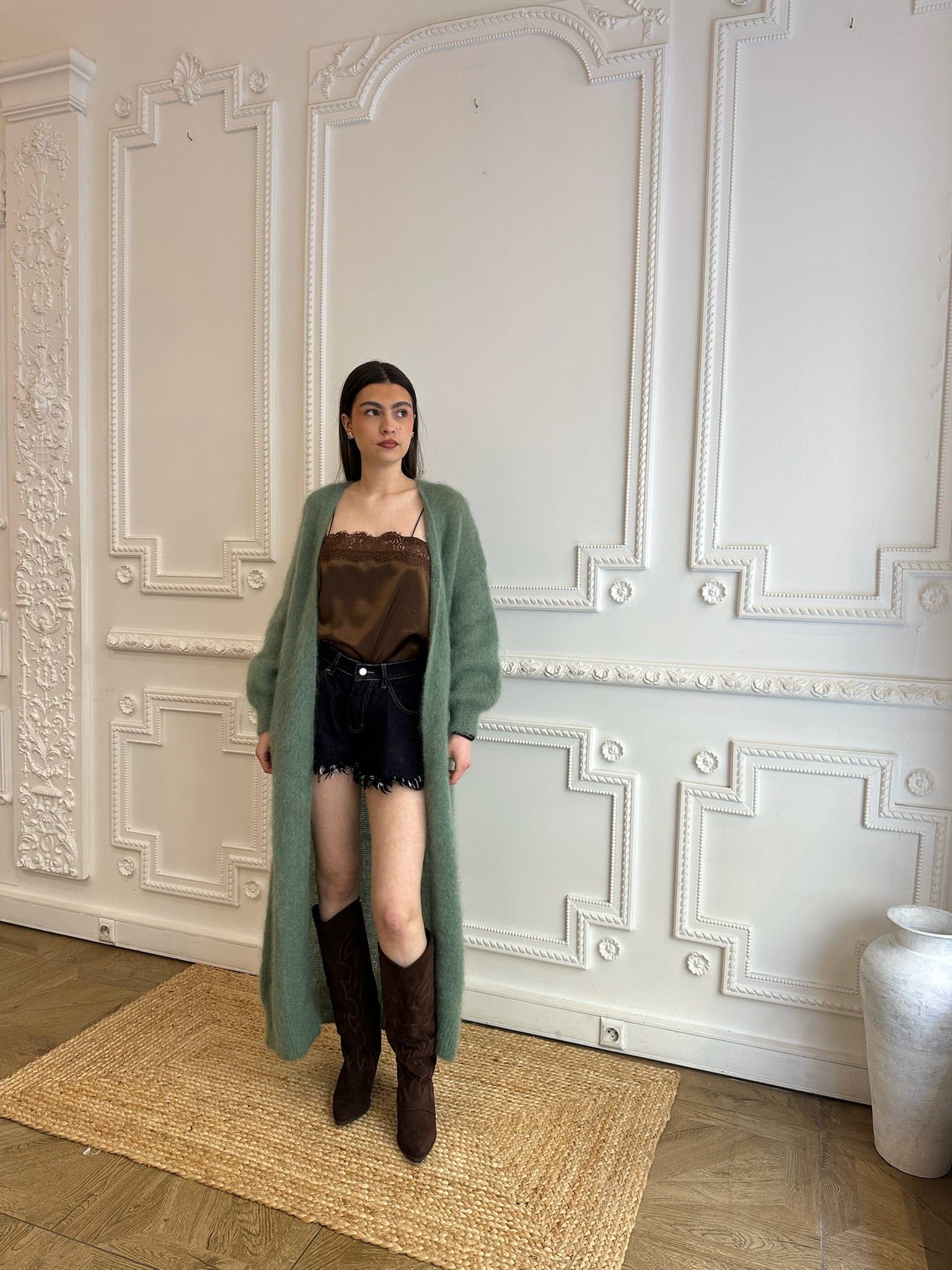 Maurice paris Pull Gilet OLIVE