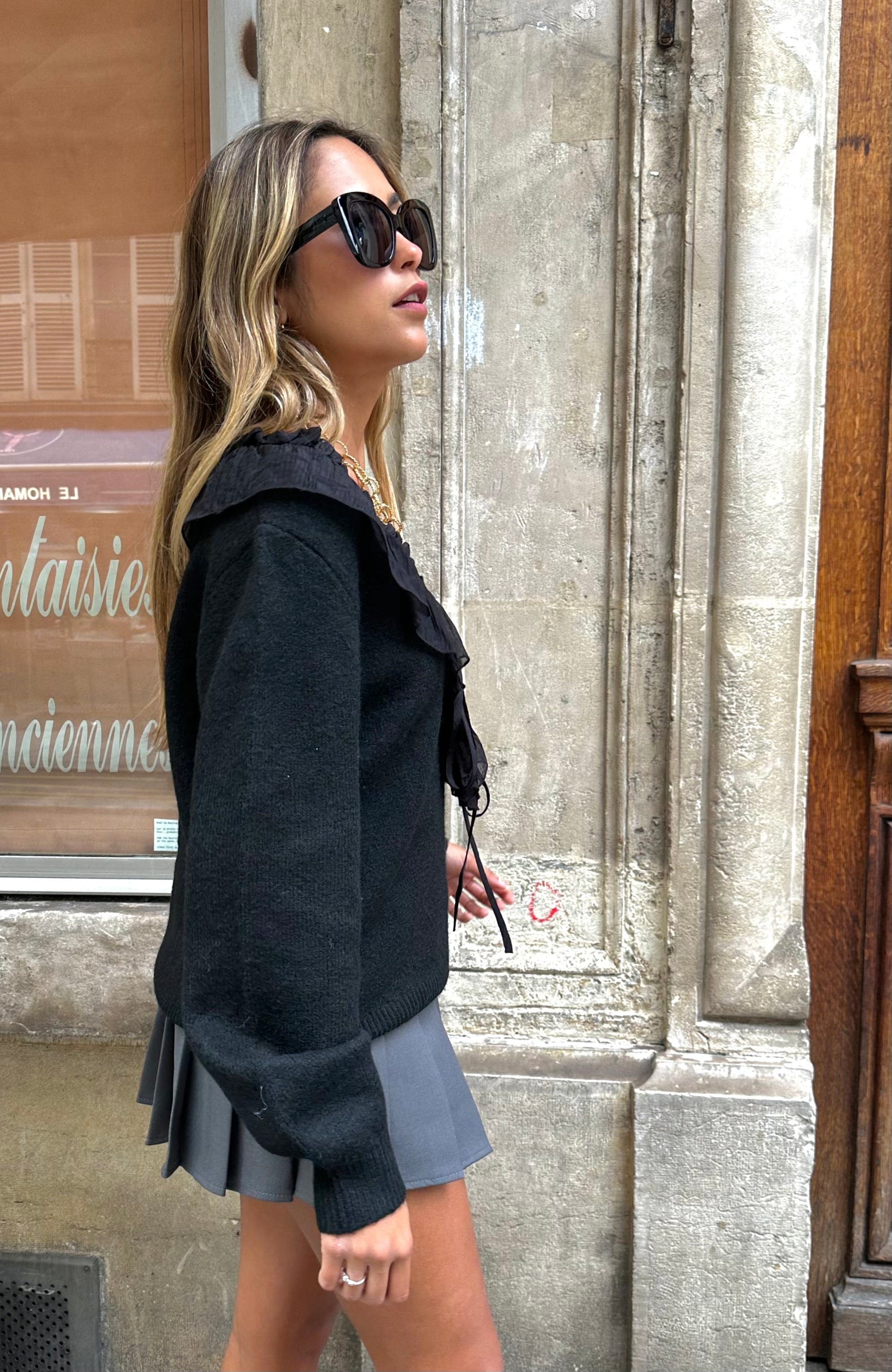 Maurice paris Pull Pull BARDOT noir