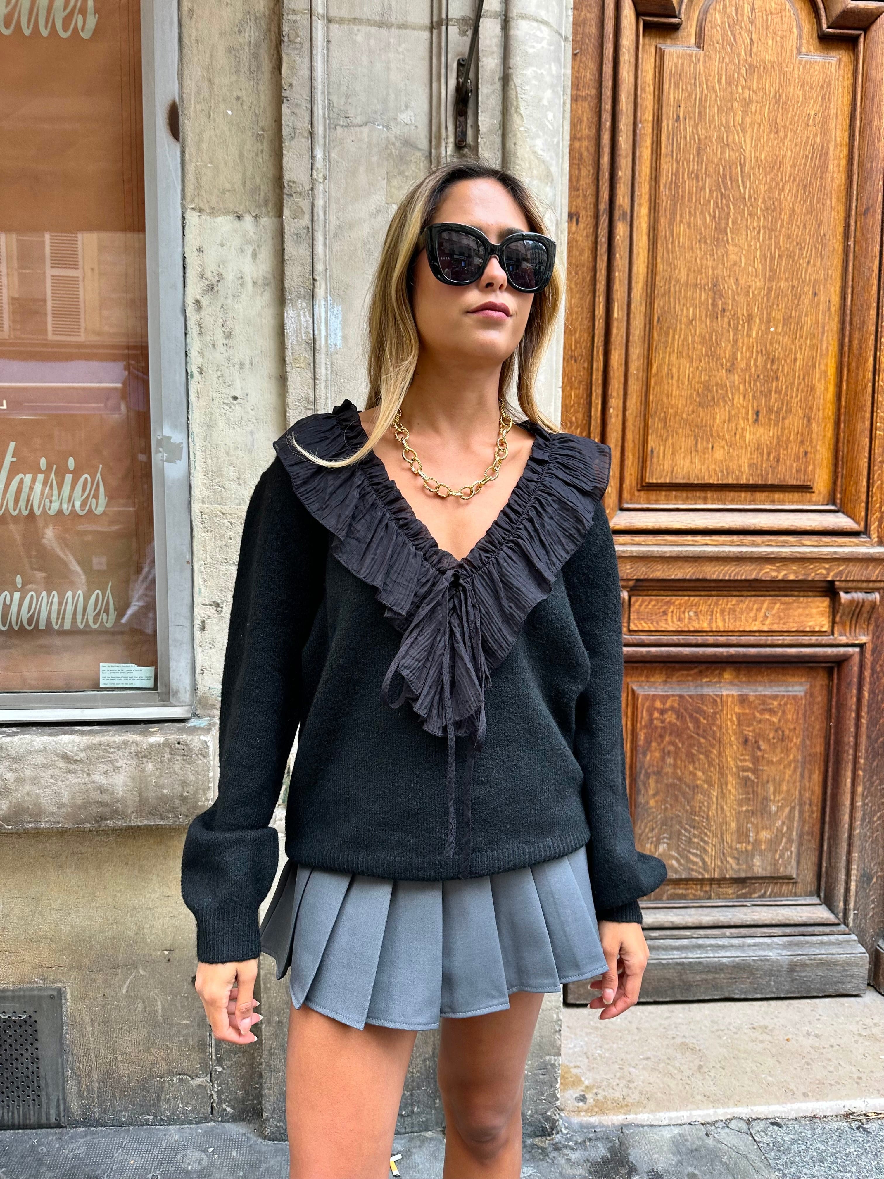 Maurice paris Pull Pull BARDOT noir