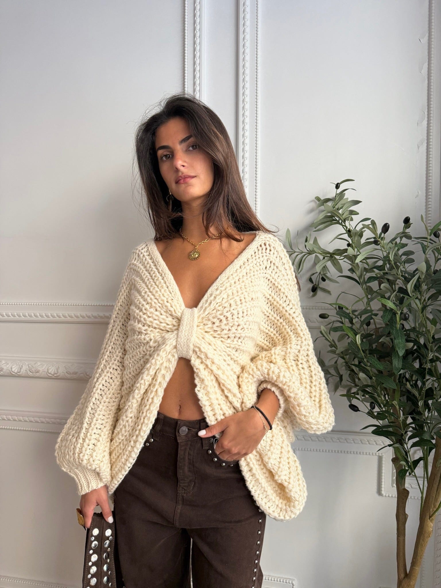 Maurice paris Pull Pull KNOT crème