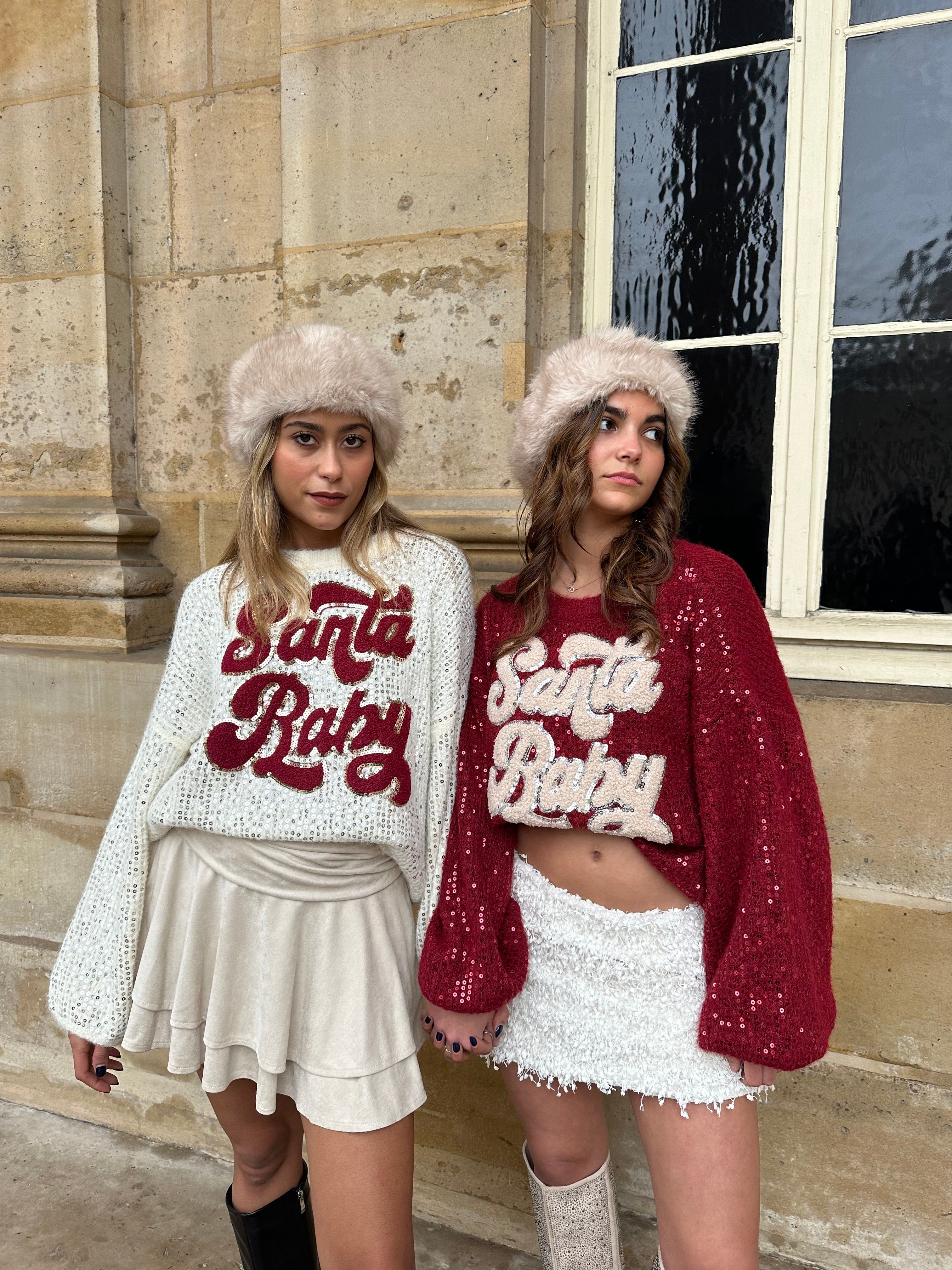 Maurice paris Pull Pull SANTABABY blanc