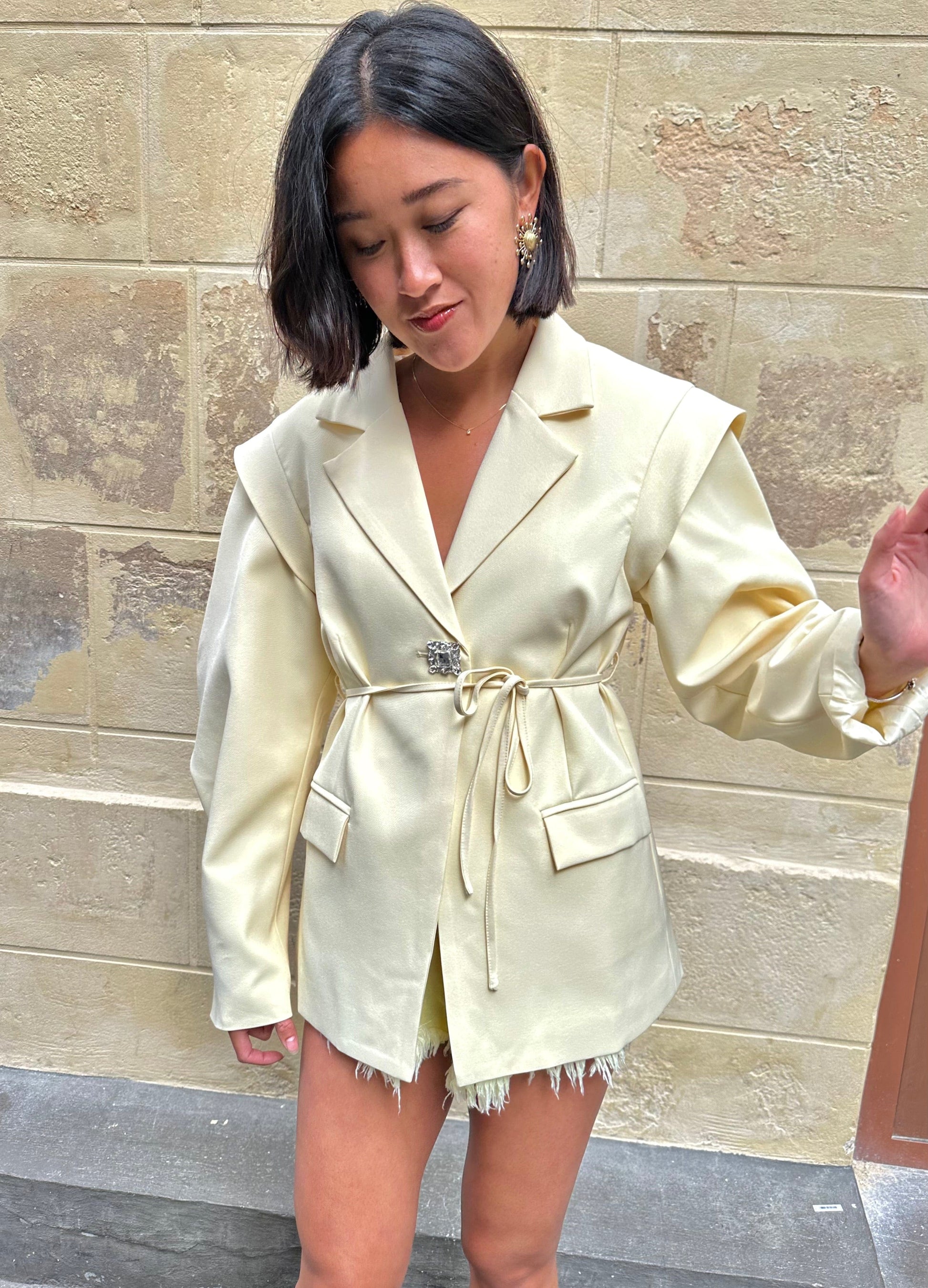 Maurice paris Robe Blazer DIAMANTEKA jaune