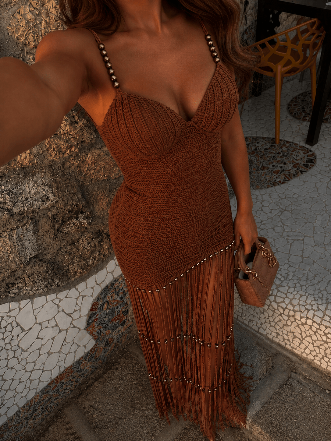 Maurice paris Robe Robe PACHA prenium marron