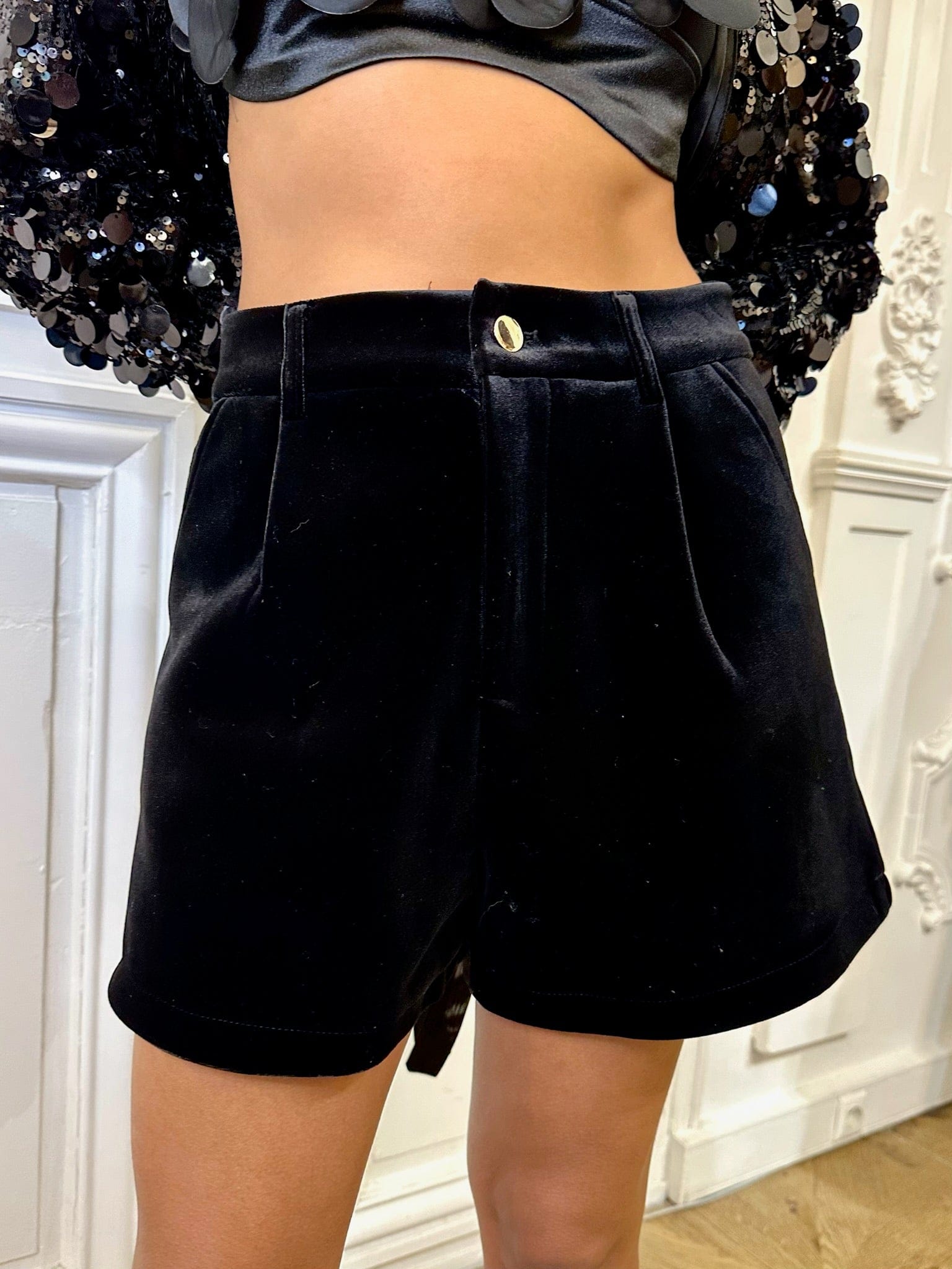 Maurice paris Short Short VELVET noir