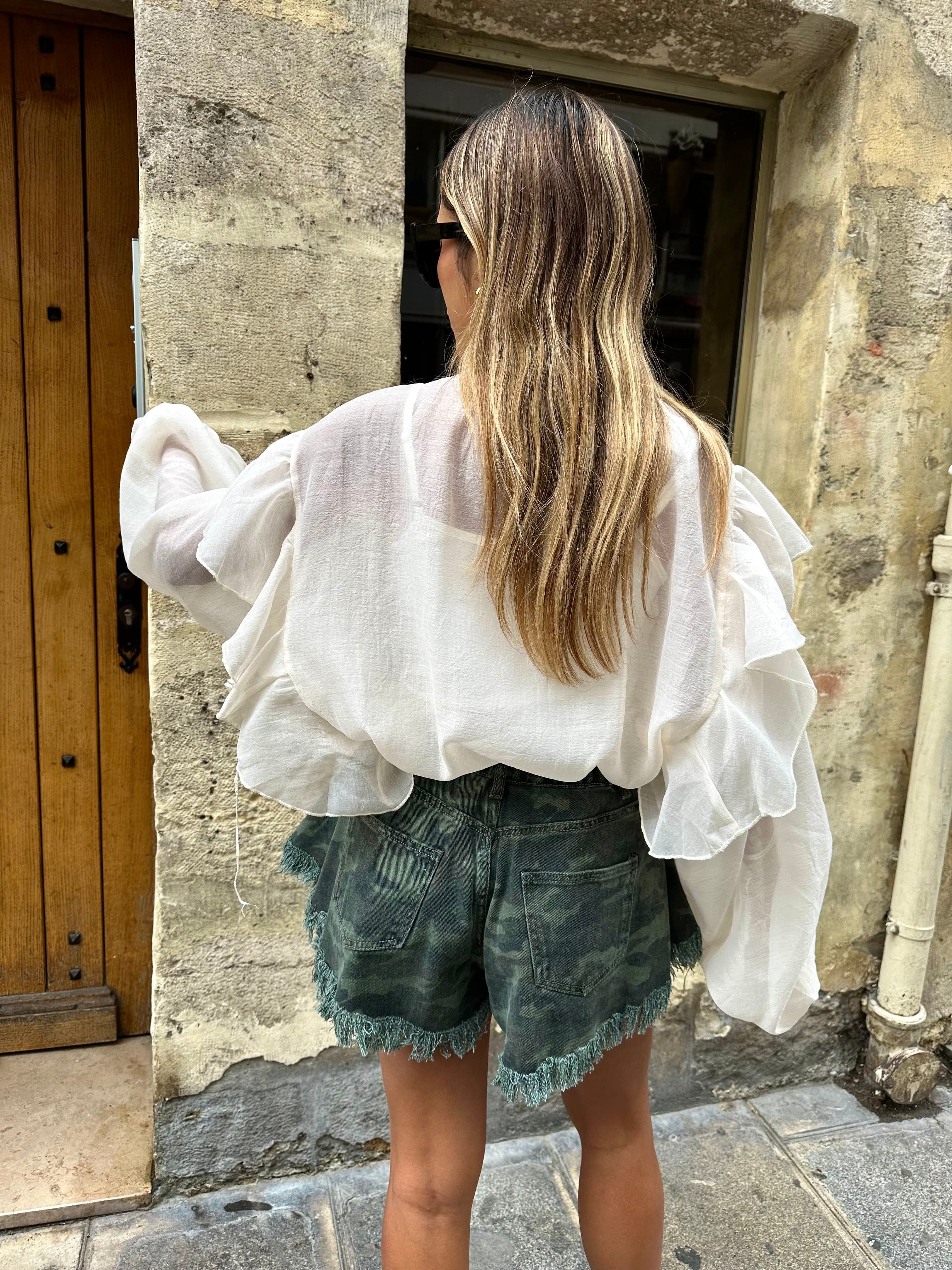 Maurice paris Top Blouse MAGGY blanche