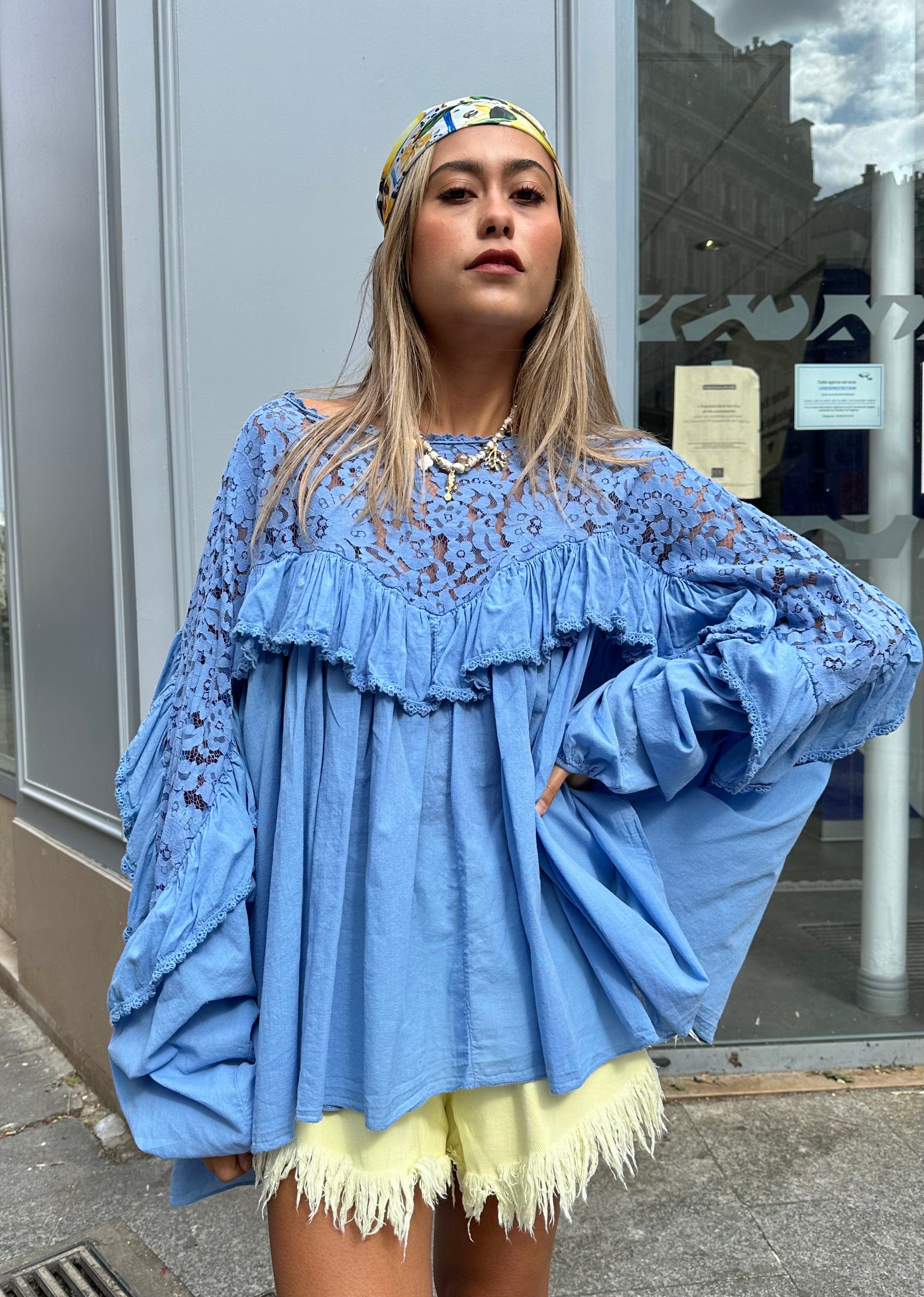Maurice paris Top Blouse SIERRA bleue