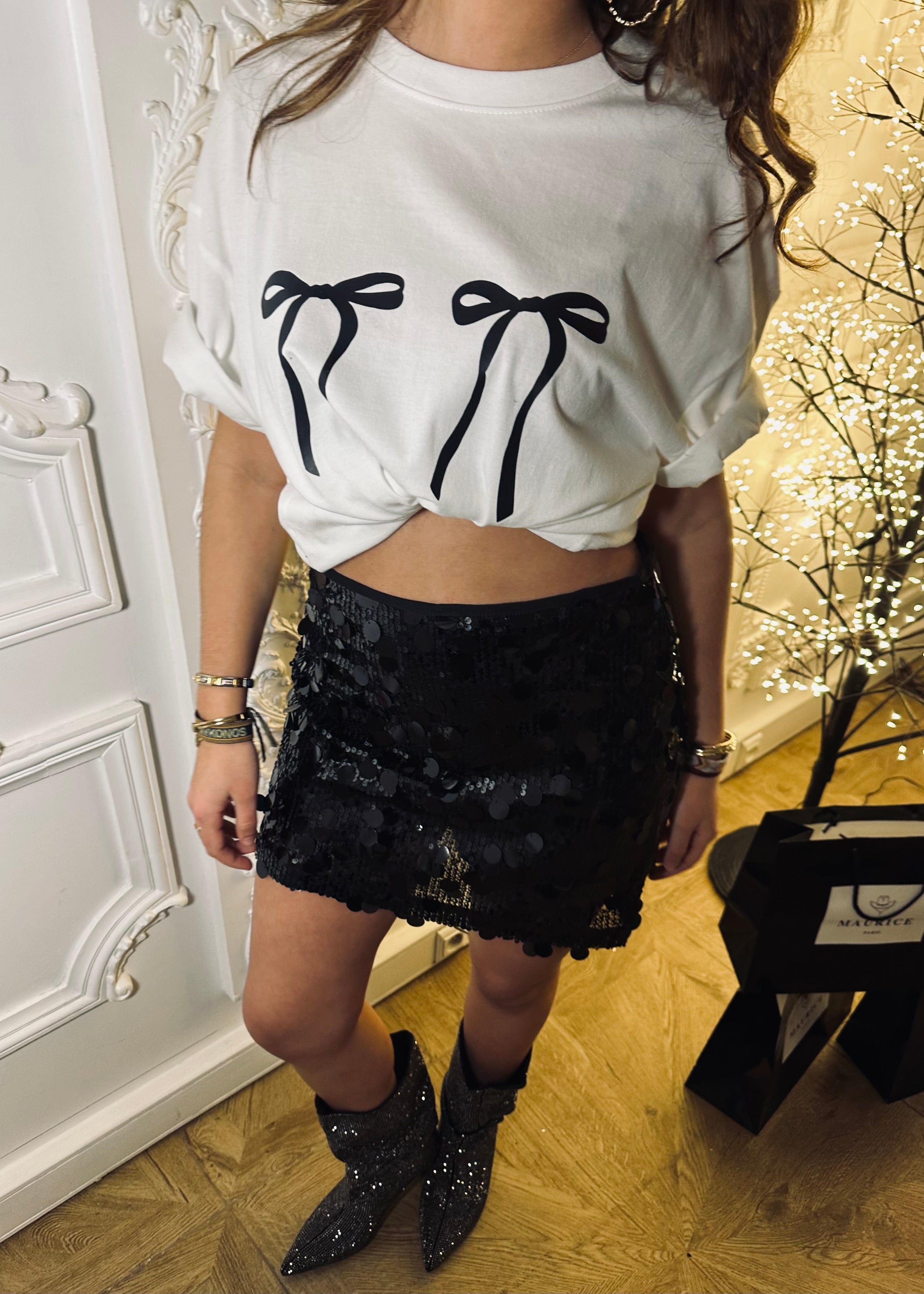 Maurice paris Top T-shirt NOEUD noir