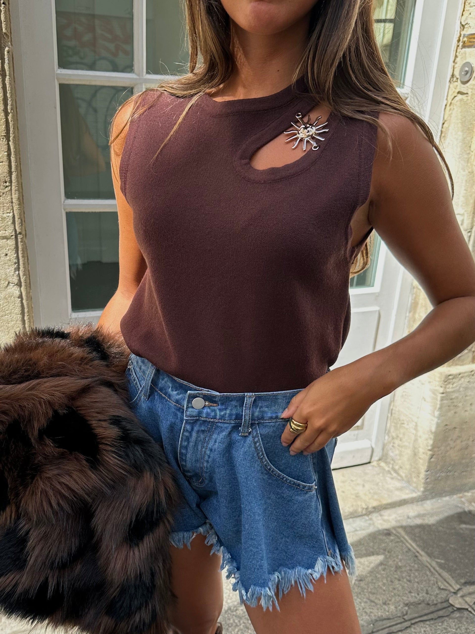 Maurice paris Top Top AURORA marron