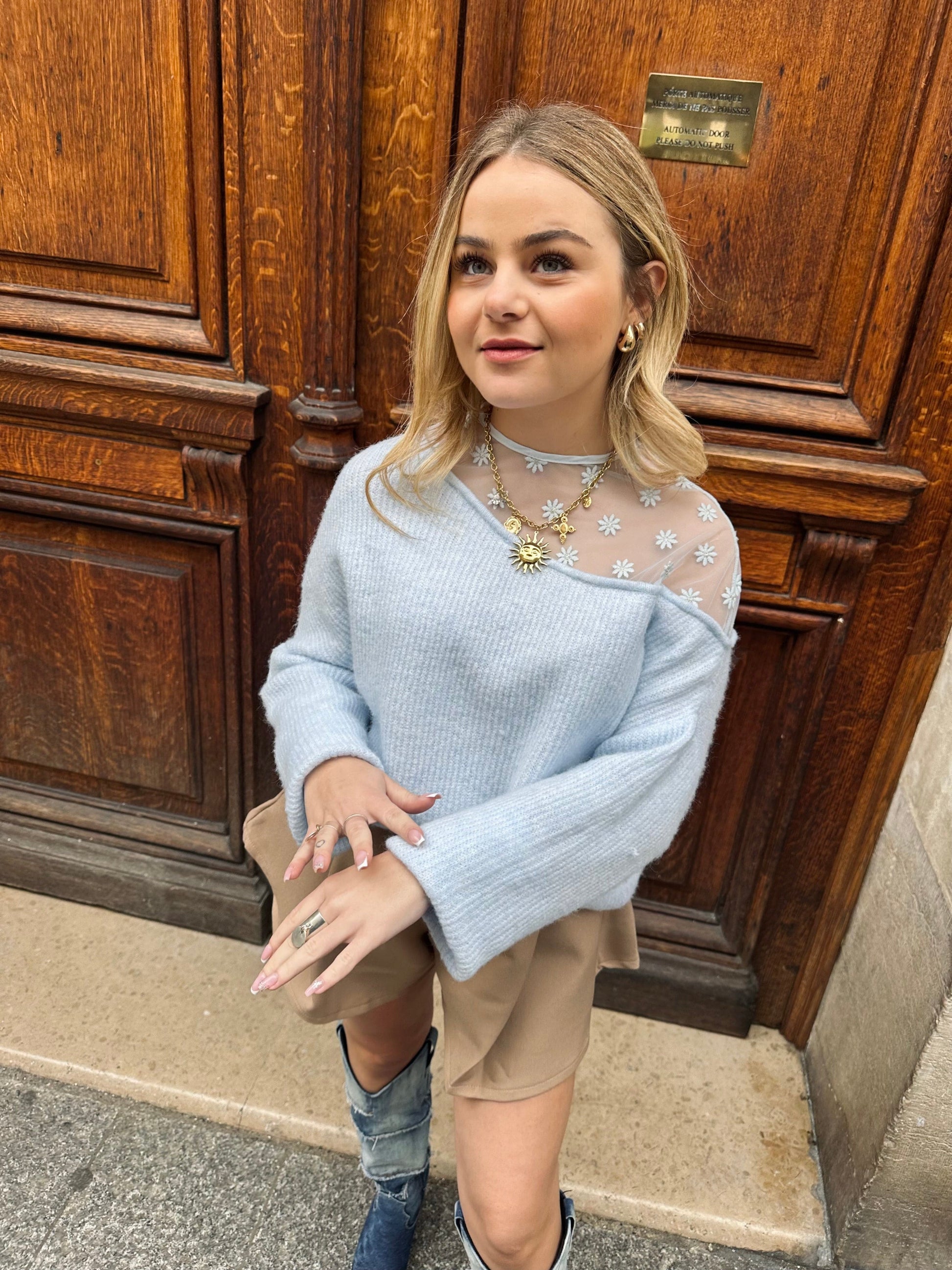 Maurice paris Top TU Pull JASMIN bleu