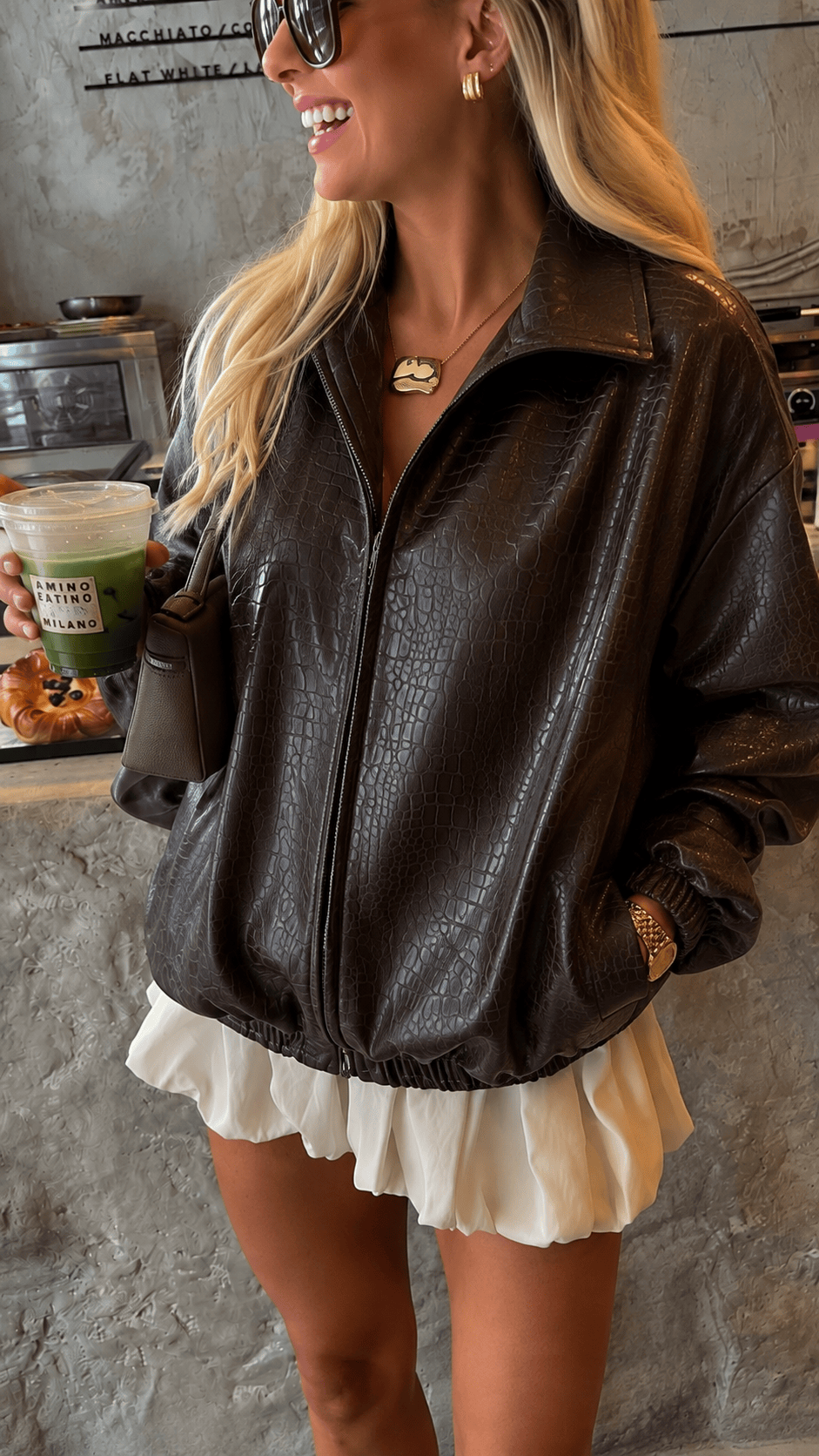 Maurice paris Veste Bombers CRACKY marron