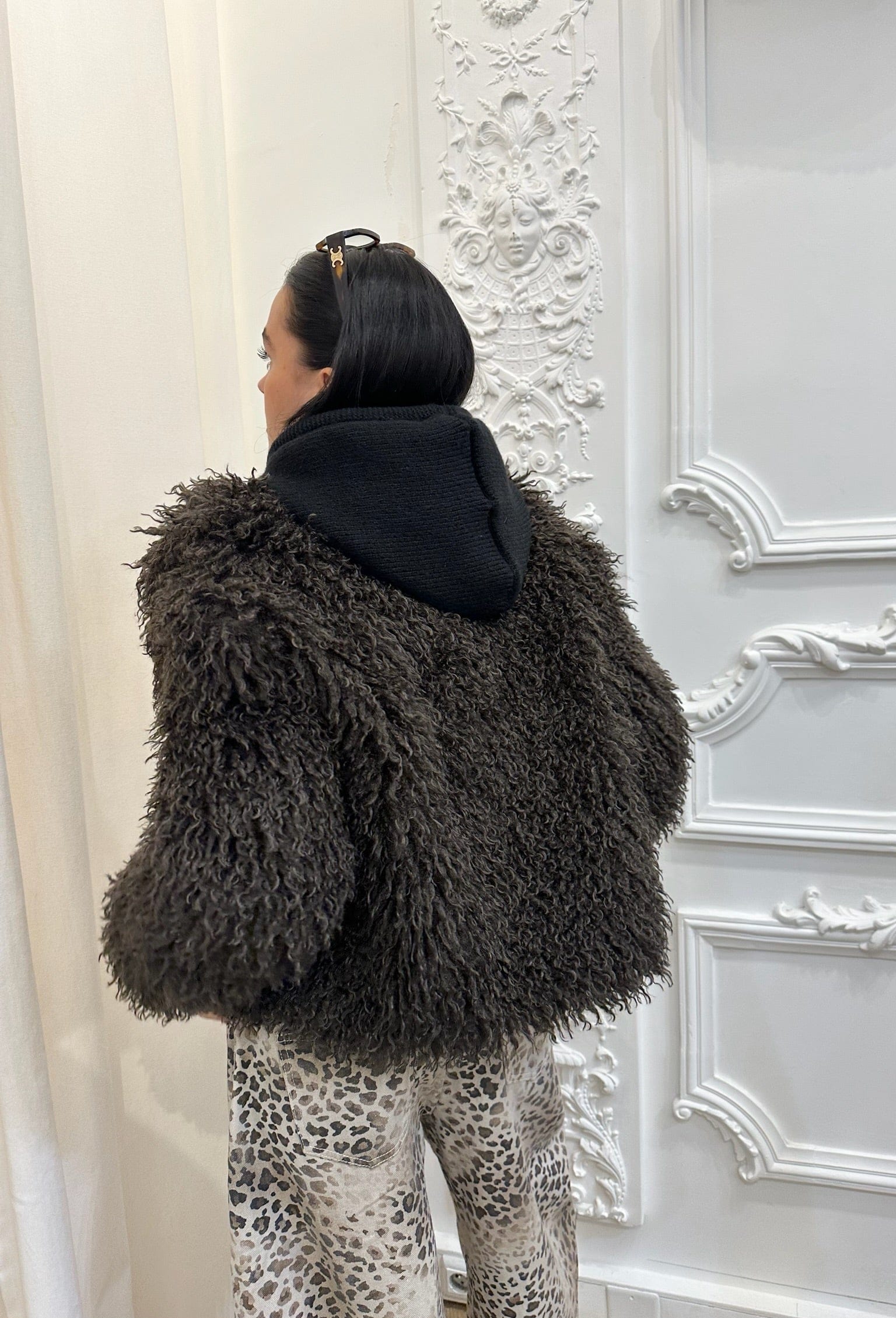 Maurice paris Veste Fourrure COCOON choco