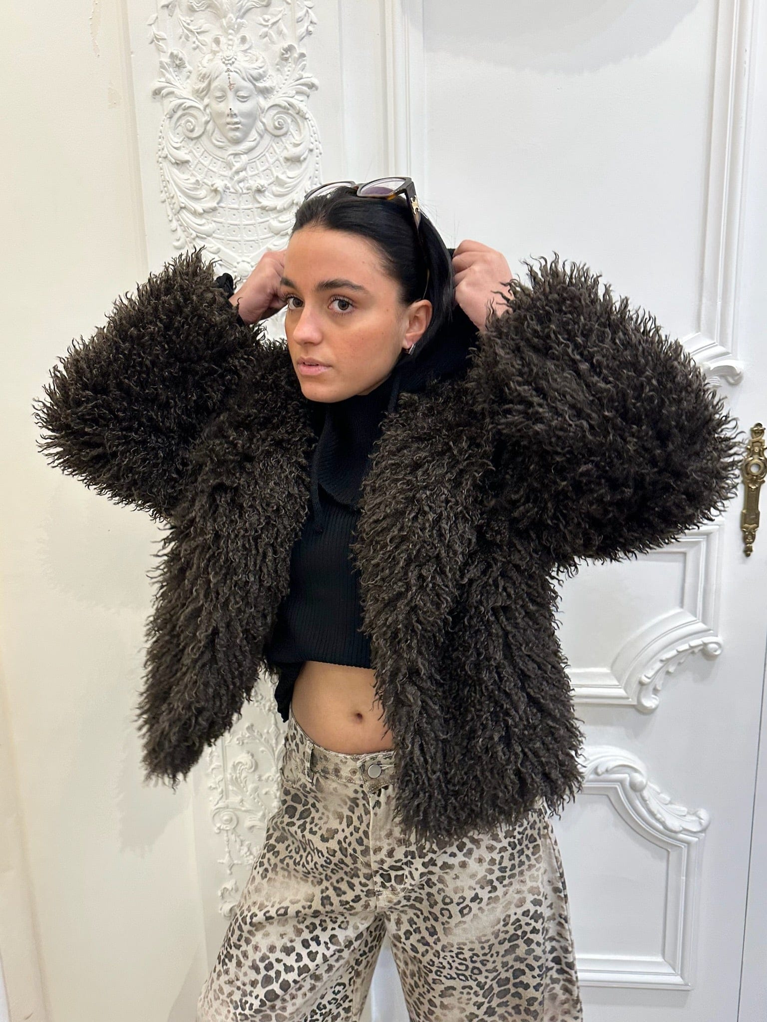 Maurice paris Veste Fourrure COCOON choco