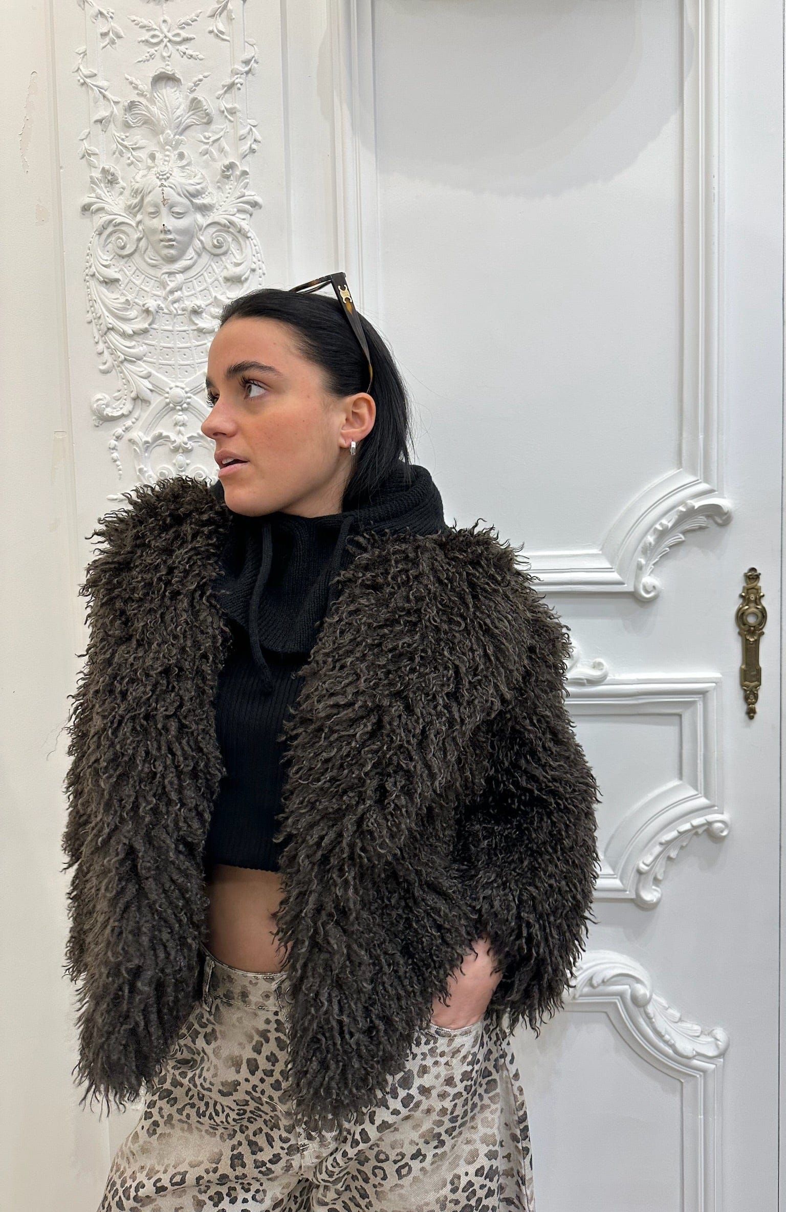 Maurice paris Veste Fourrure COCOON choco